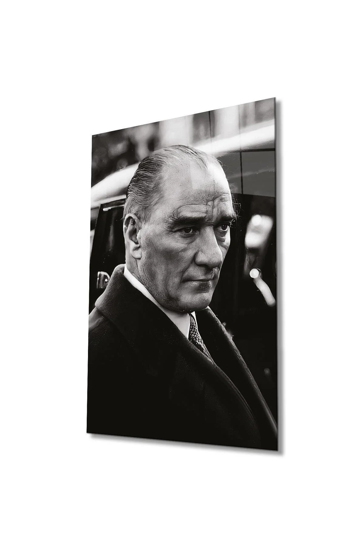 Atatürk Portre Cam Tablo Modern Ev Ofis Salon Hediyelik Büyük Tablo Duvar Dekoru