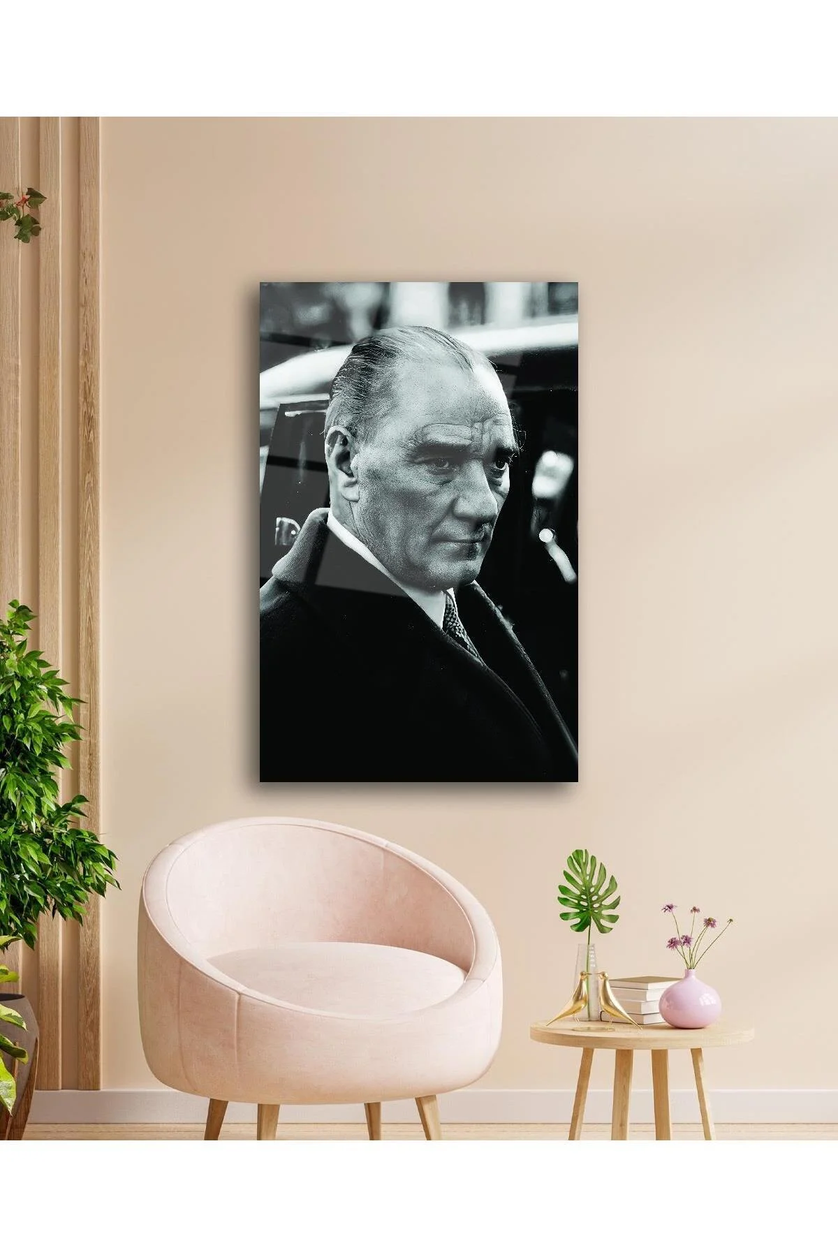 Atatürk Portre Cam Tablo Modern Ev Ofis Salon Hediyelik Büyük Tablo Duvar Dekoru - BYCAGRİ Görsel 3