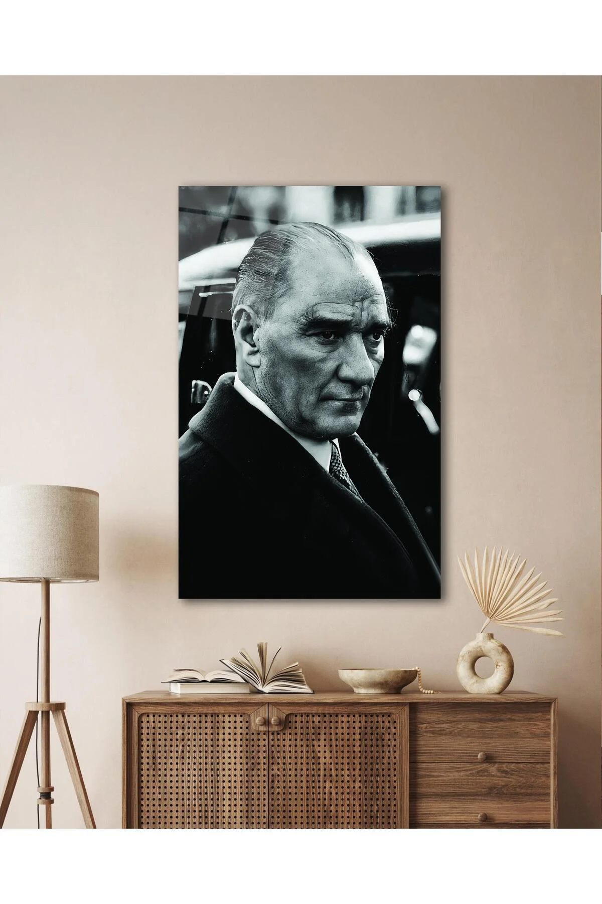 Atatürk Portre Cam Tablo Modern Ev Ofis Salon Hediyelik Büyük Tablo Duvar Dekoru - BYCAGRİ Görsel 5