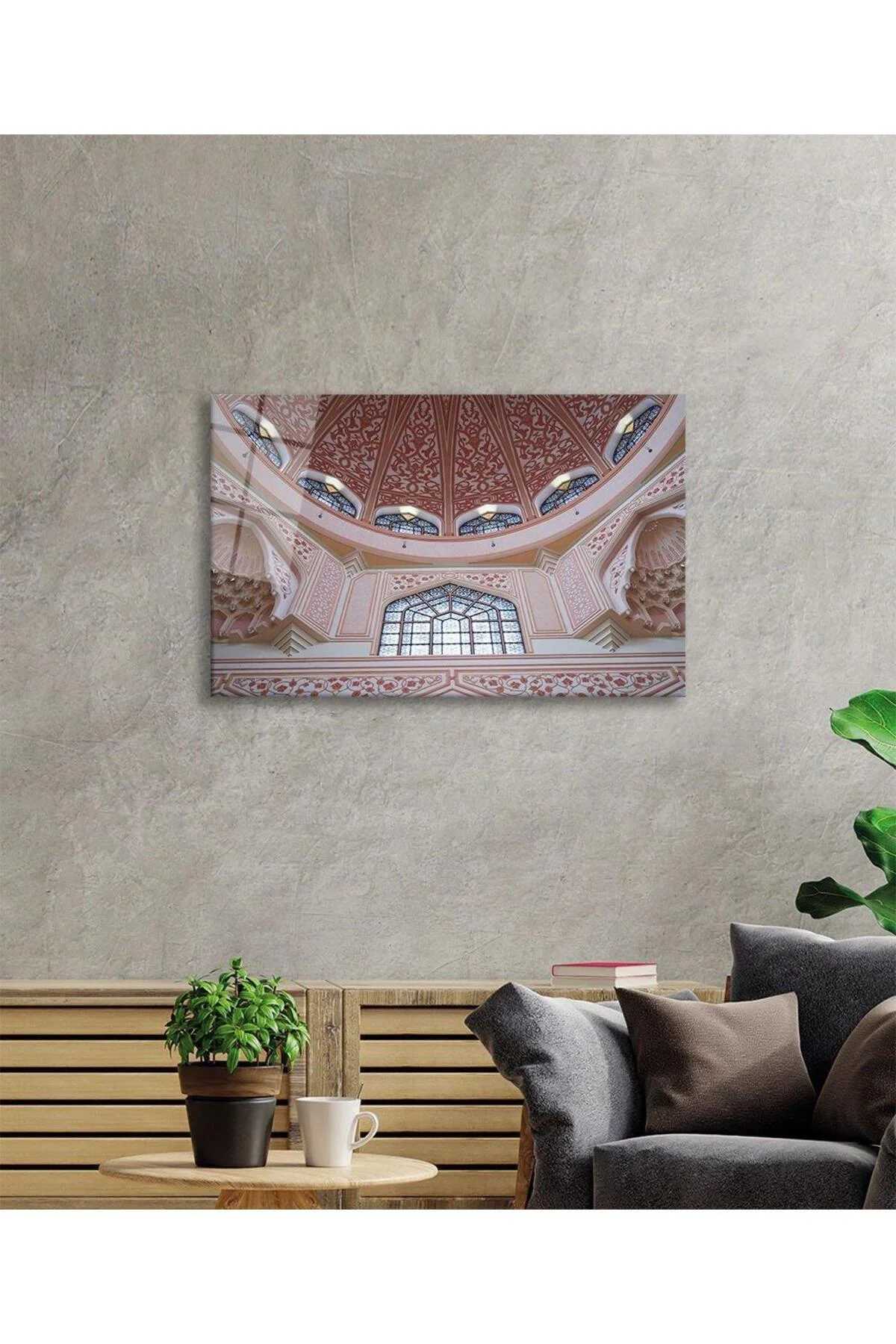 Cami Motif Dini İslami Duvar Dekoru Cam Tablo 4mm Dayanıklı Temperli Cam - BYCAGRİ Görsel 3