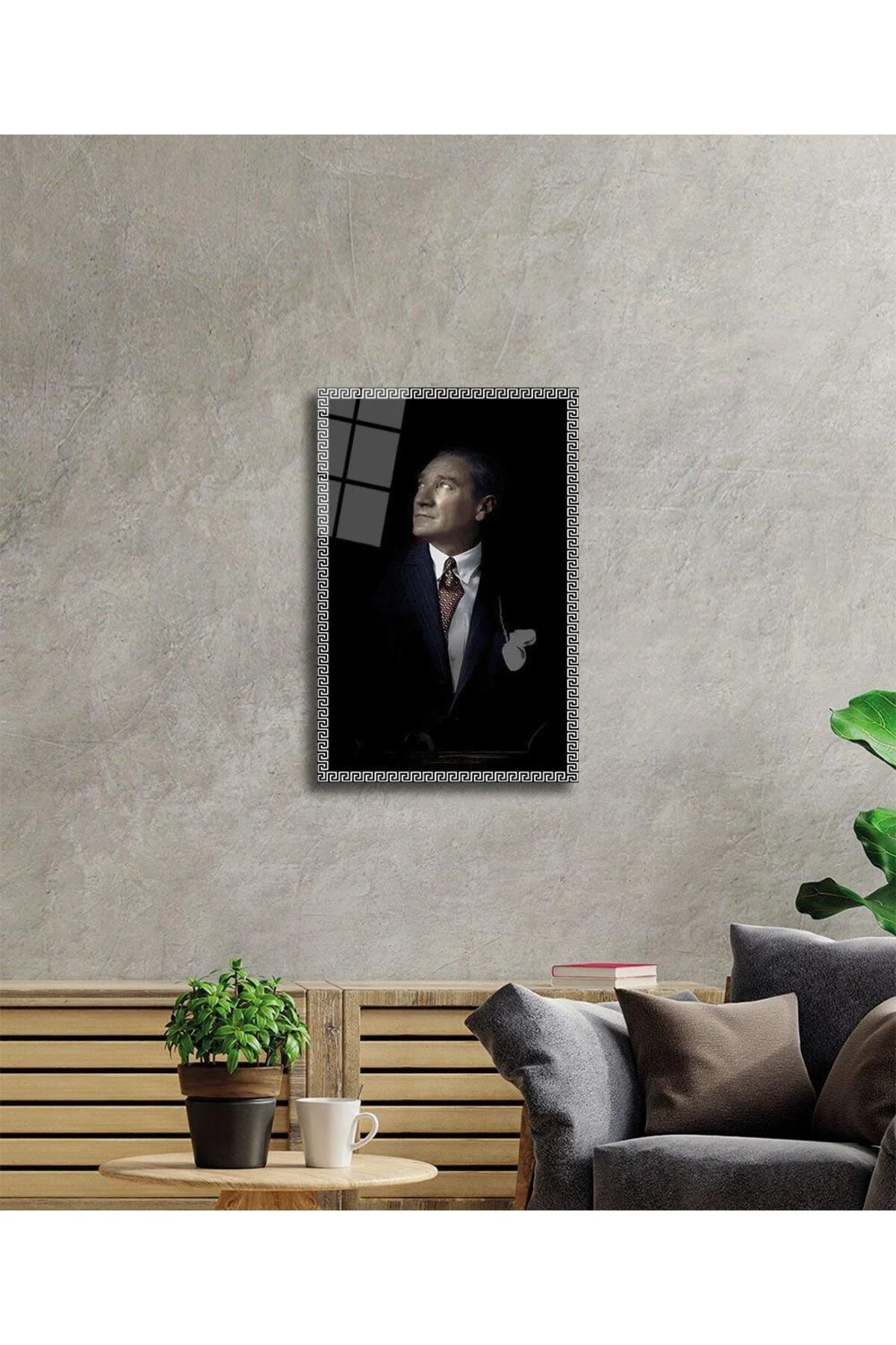 Atatürk Cam Tablo 4mm Dayanıklı Temperli Cam, Atatürk Glass Wall Art - BYCAGRİ Görsel 2