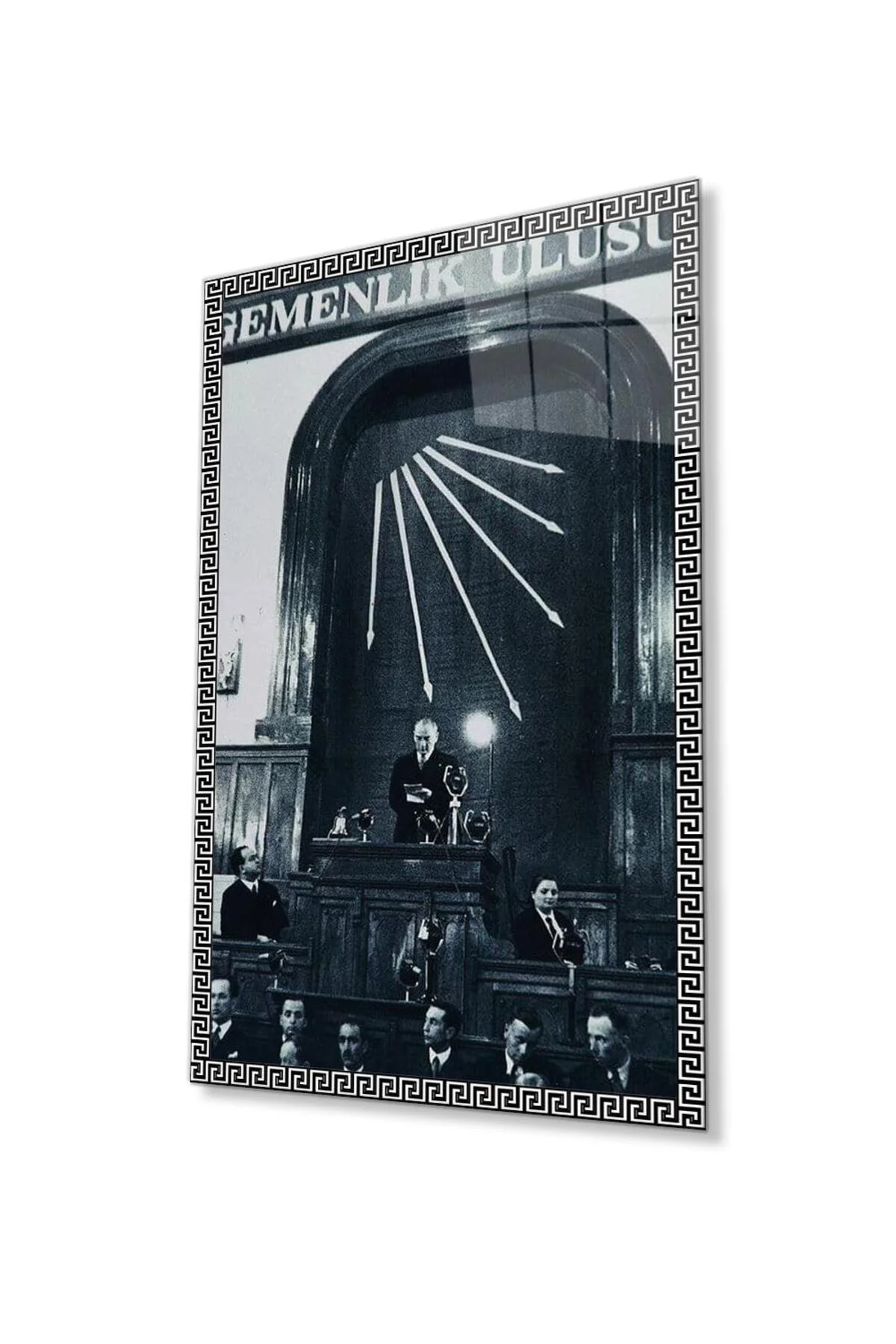 Atatürk Cam Tablo 4mm Dayanıklı Temperli Cam, Atatürk Glass Wall Art
