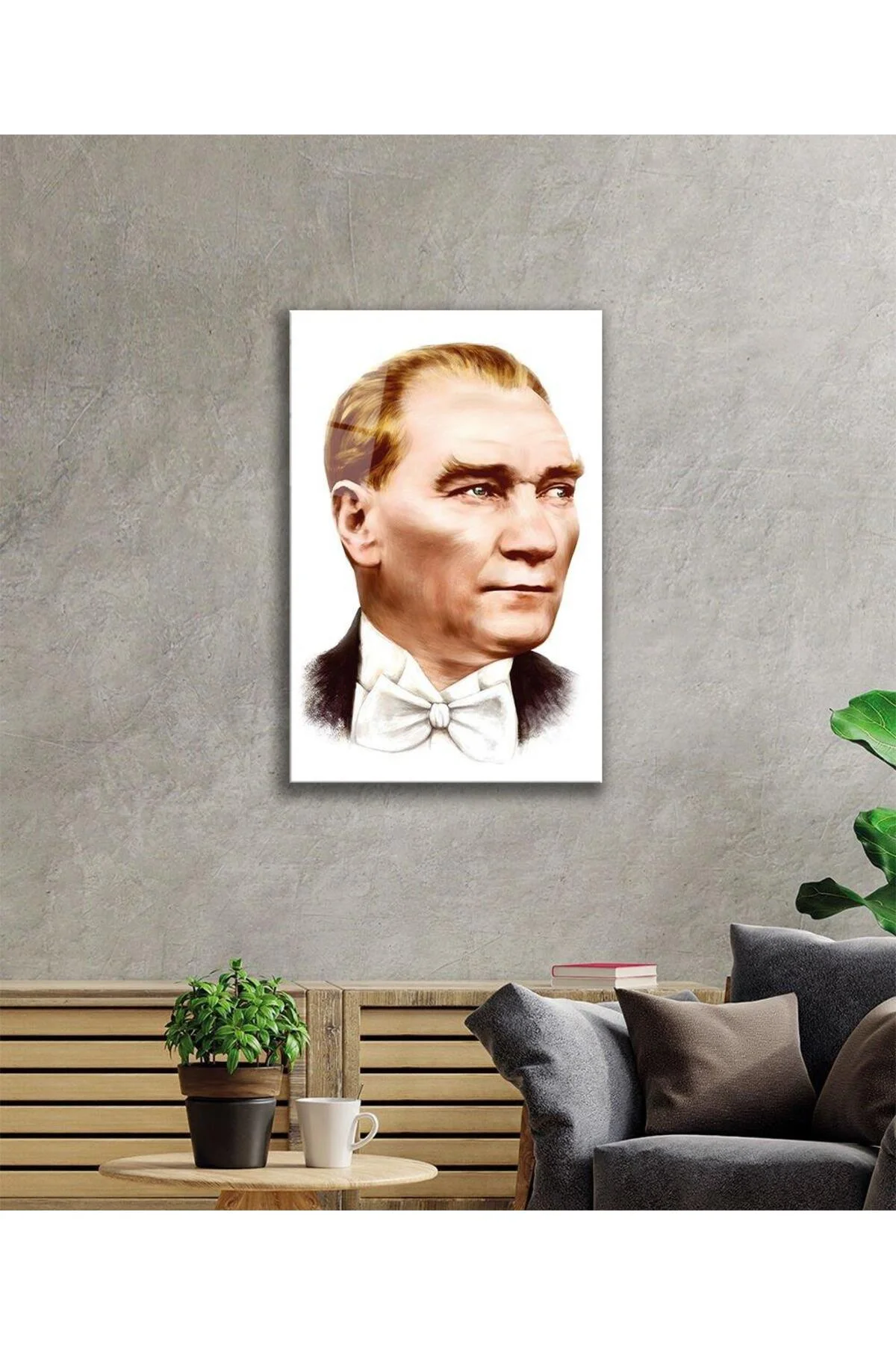 Atatürk Cam Tablo 4mm Dayanıklı Temperli Cam, Atatürk Glass Wall Art - BYCAGRİ Görsel 2