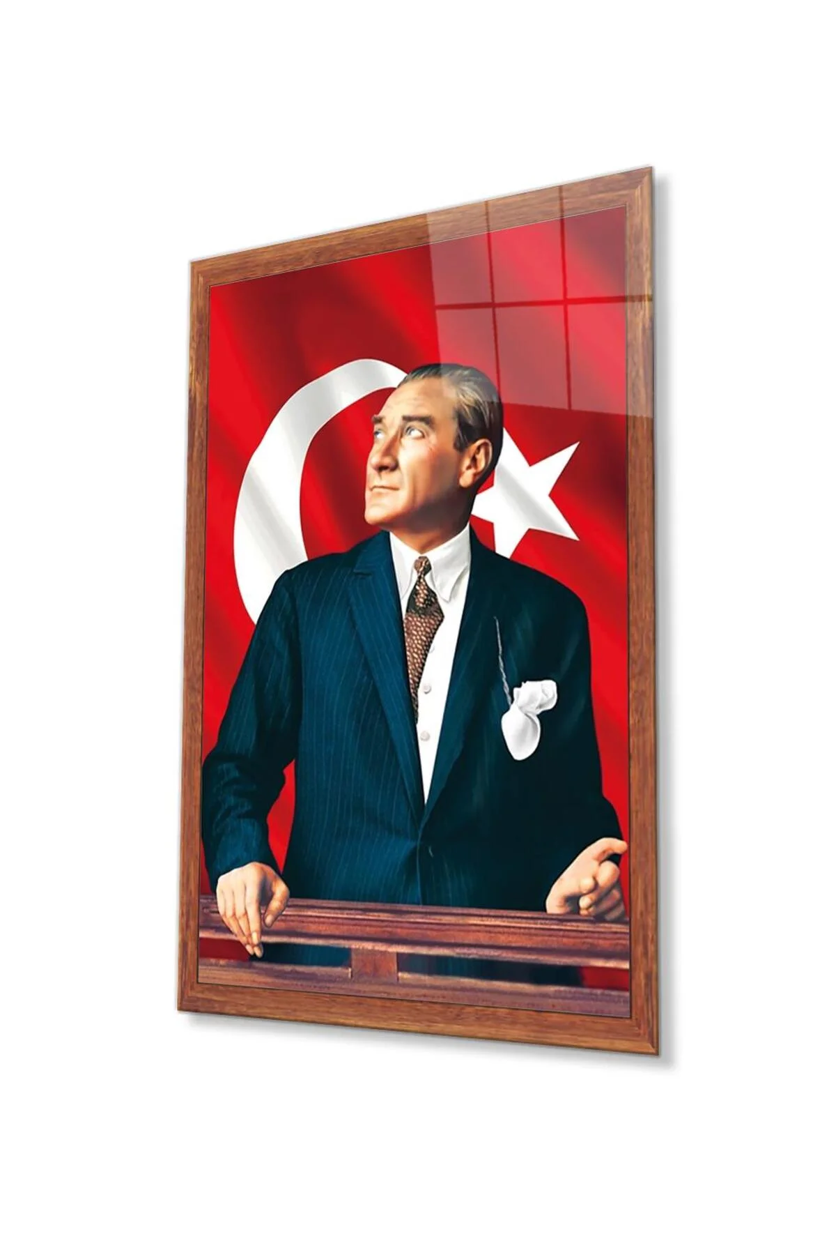 Atatürk Cam Tablo 4mm Dayanıklı Temperli Cam, Atatürk Glass Wall Art