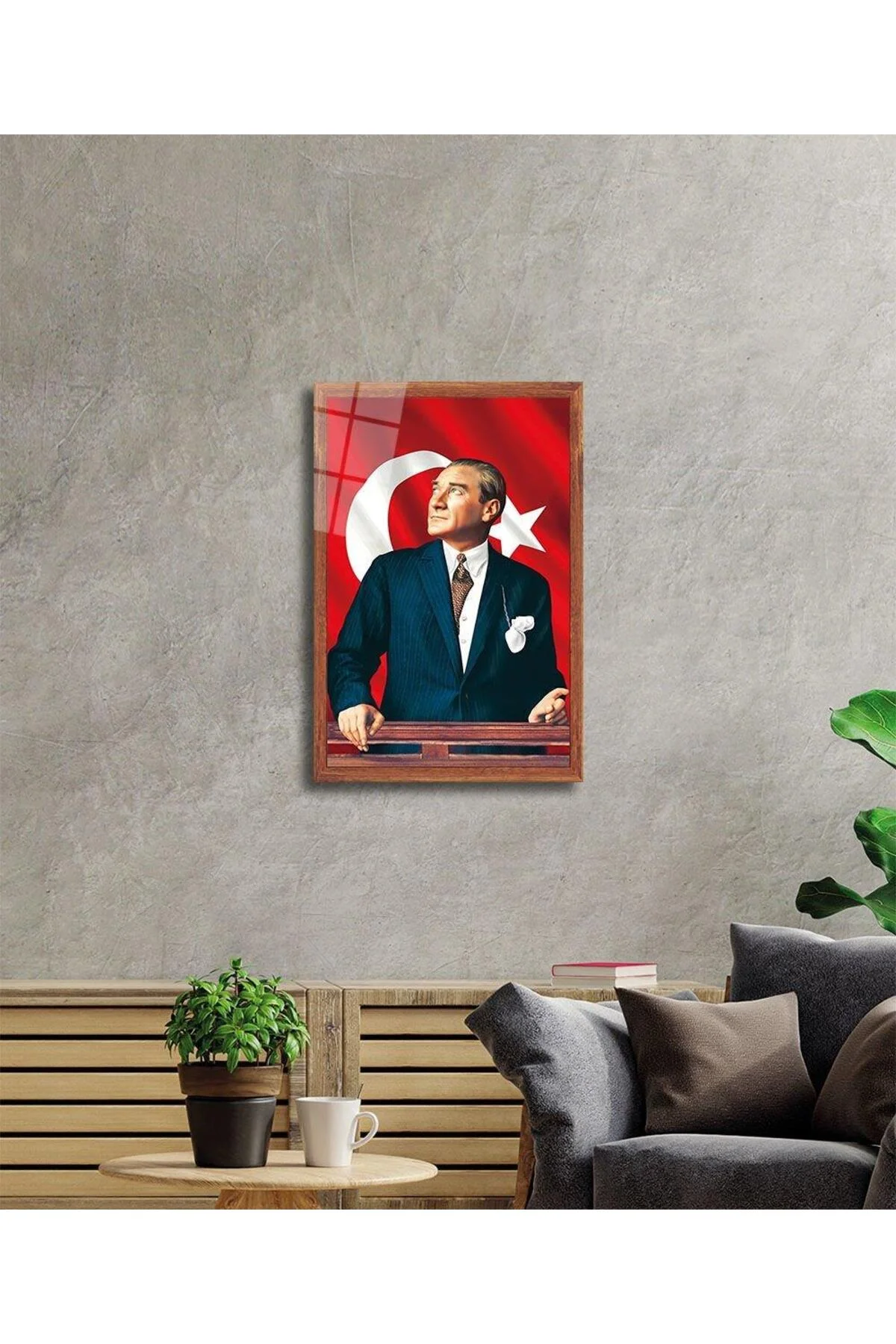 Atatürk Cam Tablo 4mm Dayanıklı Temperli Cam, Atatürk Glass Wall Art - BYCAGRİ Görsel 2