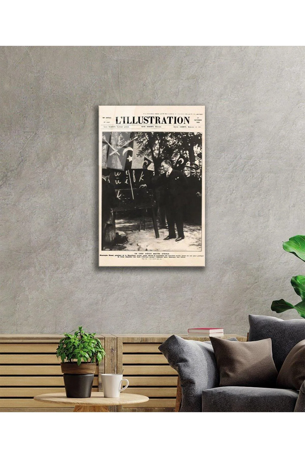 Atatürk Cam Tablo 4mm Dayanıklı Temperli Cam, Atatürk Glass Wall Art - BYCAGRİ Görsel 2