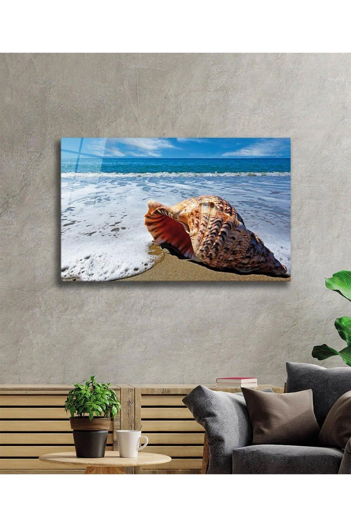 Deniz Manzarası Cam Tablo 4mm Dayanıklı Temperli Cam, Sea View Glass Wall Art - BYCAGRİ Görsel 2
