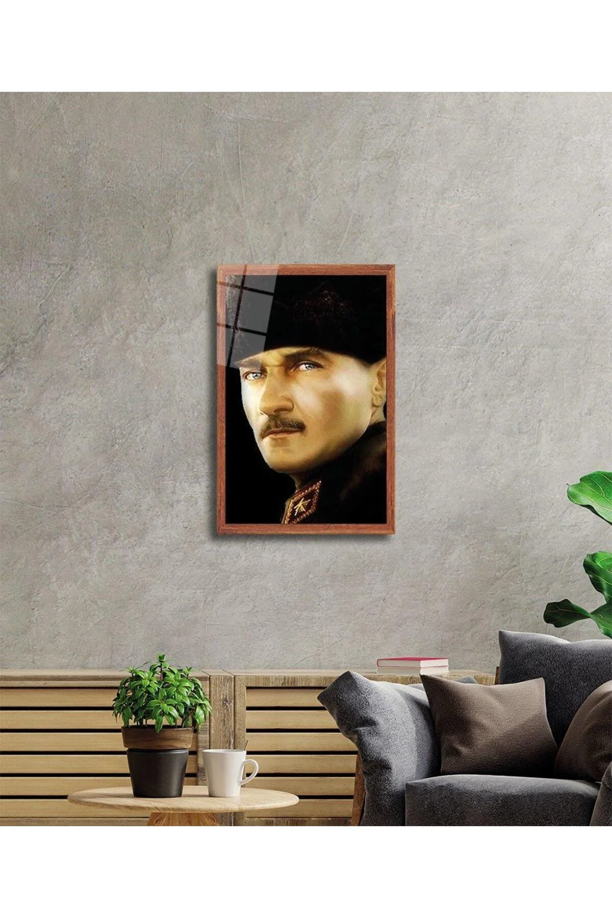 Atatürk Cam Tablo 4mm Dayanıklı Temperli Cam, Atatürk Glass Wall Art - BYCAGRİ Görsel 2