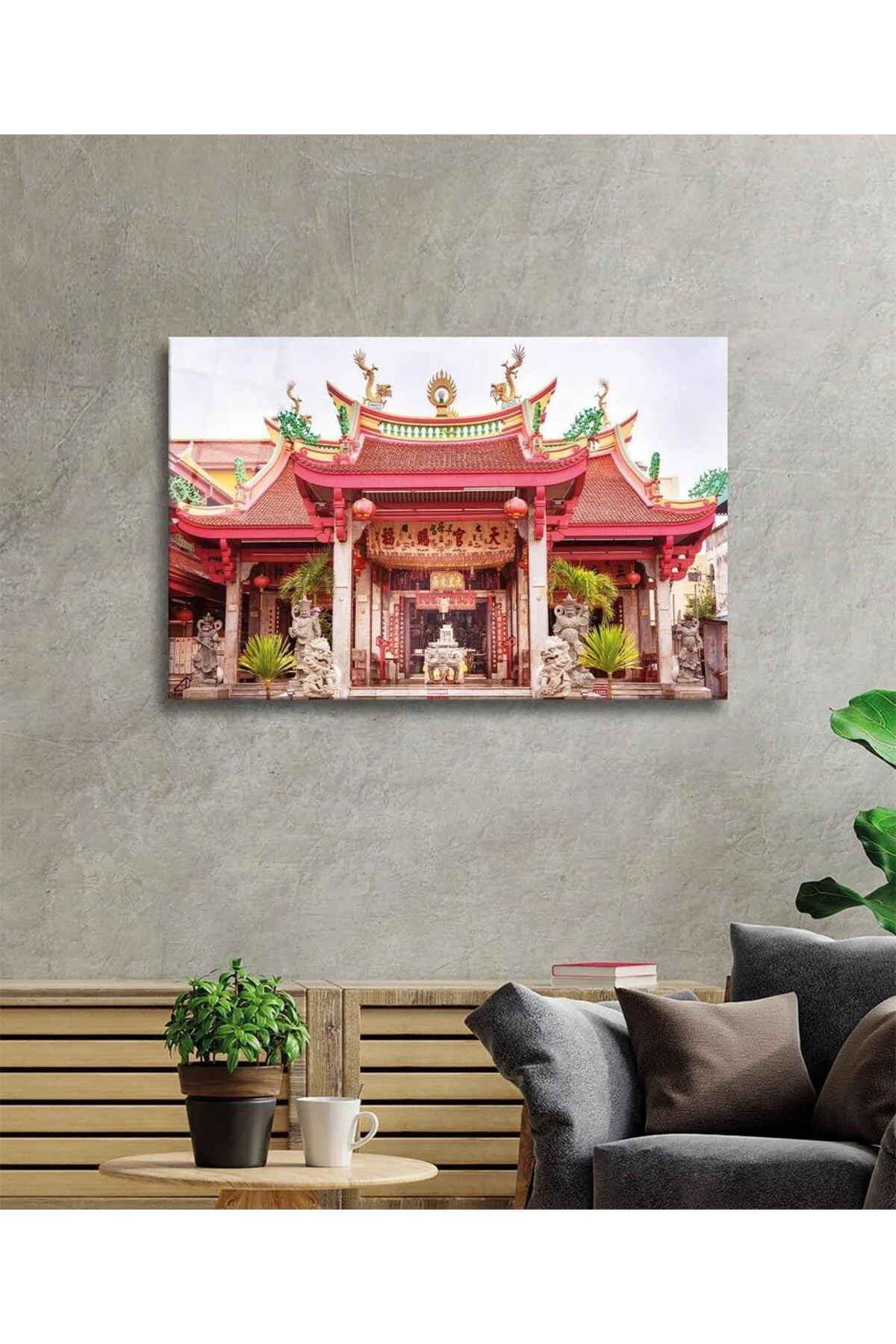 Tapınak Cam Tablo 4mm Dayanıklı Temperli Cam, Temple Glass Wall Decor - BYCAGRİ Görsel 2