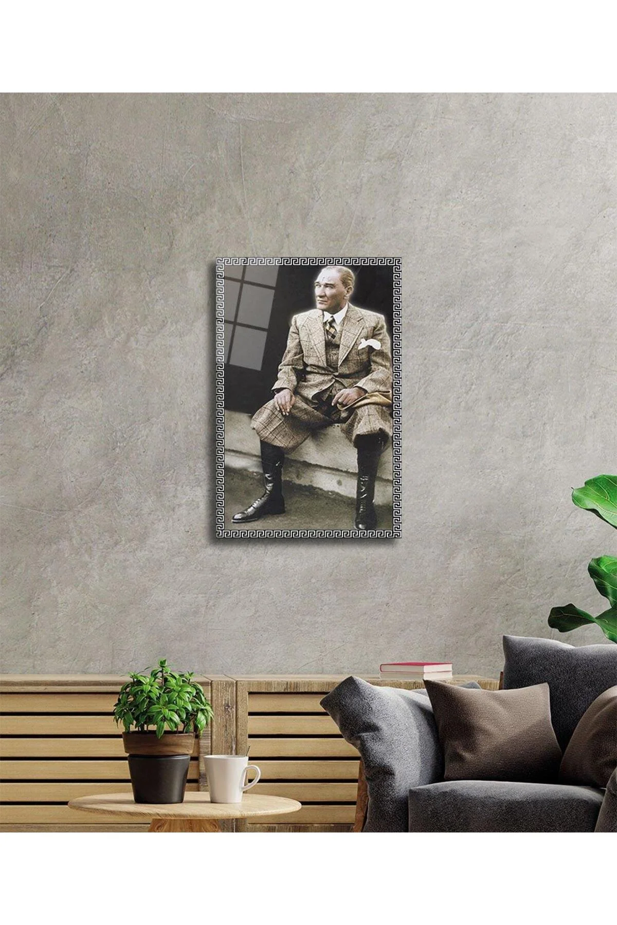 Atatürk Cam Tablo 4mm Dayanıklı Temperli Cam, Atatürk Glass Wall Art - BYCAGRİ Görsel 2