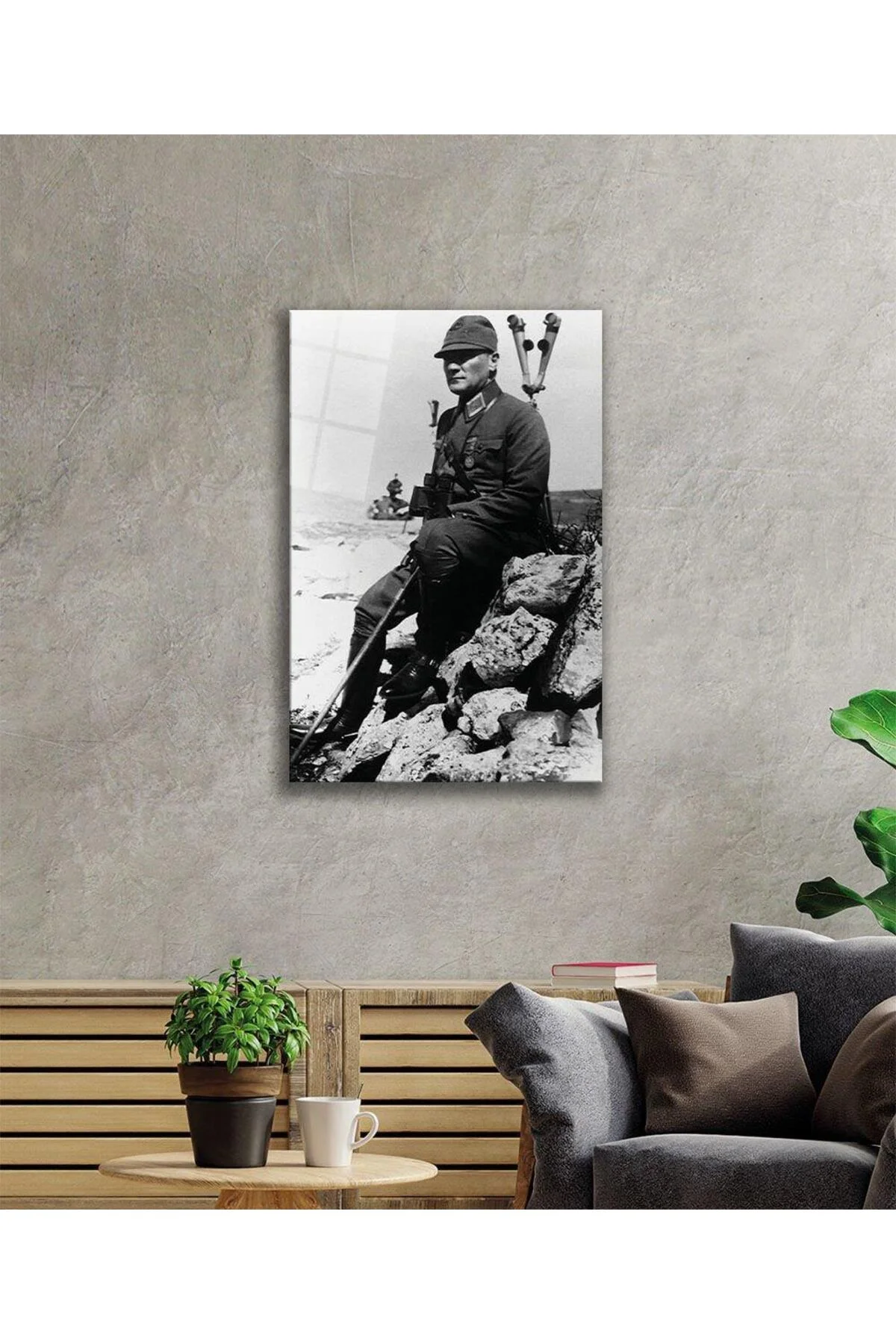 Atatürk Cam Tablo 4mm Dayanıklı Temperli Cam, Atatürk Glass Wall Art - BYCAGRİ Görsel 2