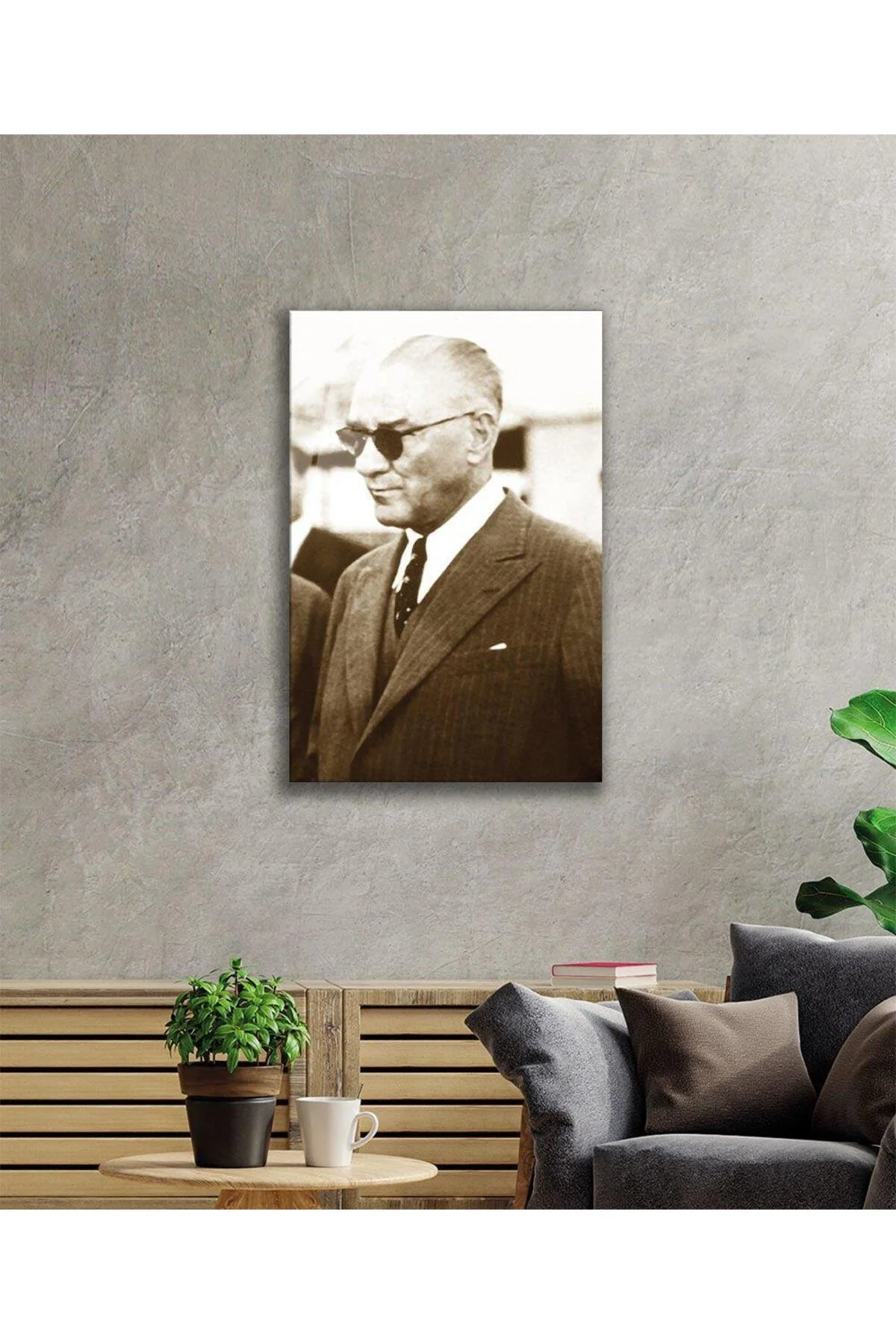 Atatürk Cam Tablo 4mm Dayanıklı Temperli Cam, Atatürk Glass Wall Art - BYCAGRİ Görsel 2