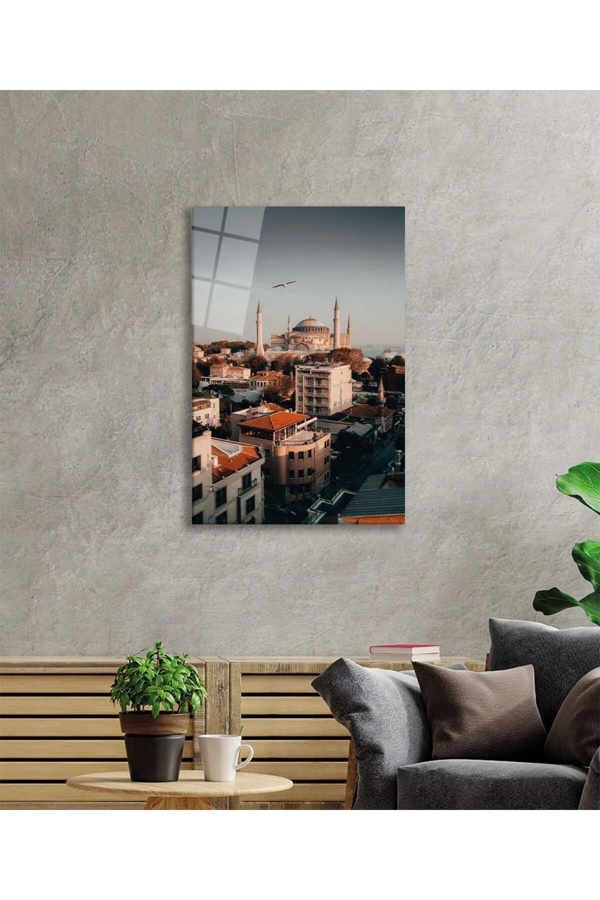 Ayasofya Cami Manzara Dini Duvar Dekoru Cam Tablo 4mm Dayanıklı Temperli Cam - BYCAGRİ Görsel 3