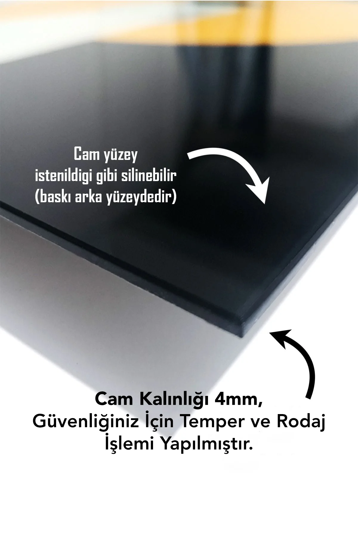 Renkli Geometrik Allah Lafzı Cam Tablo, Temperli ve Rodajlı Dayanıklı Cam - jetdeco Görsel 4