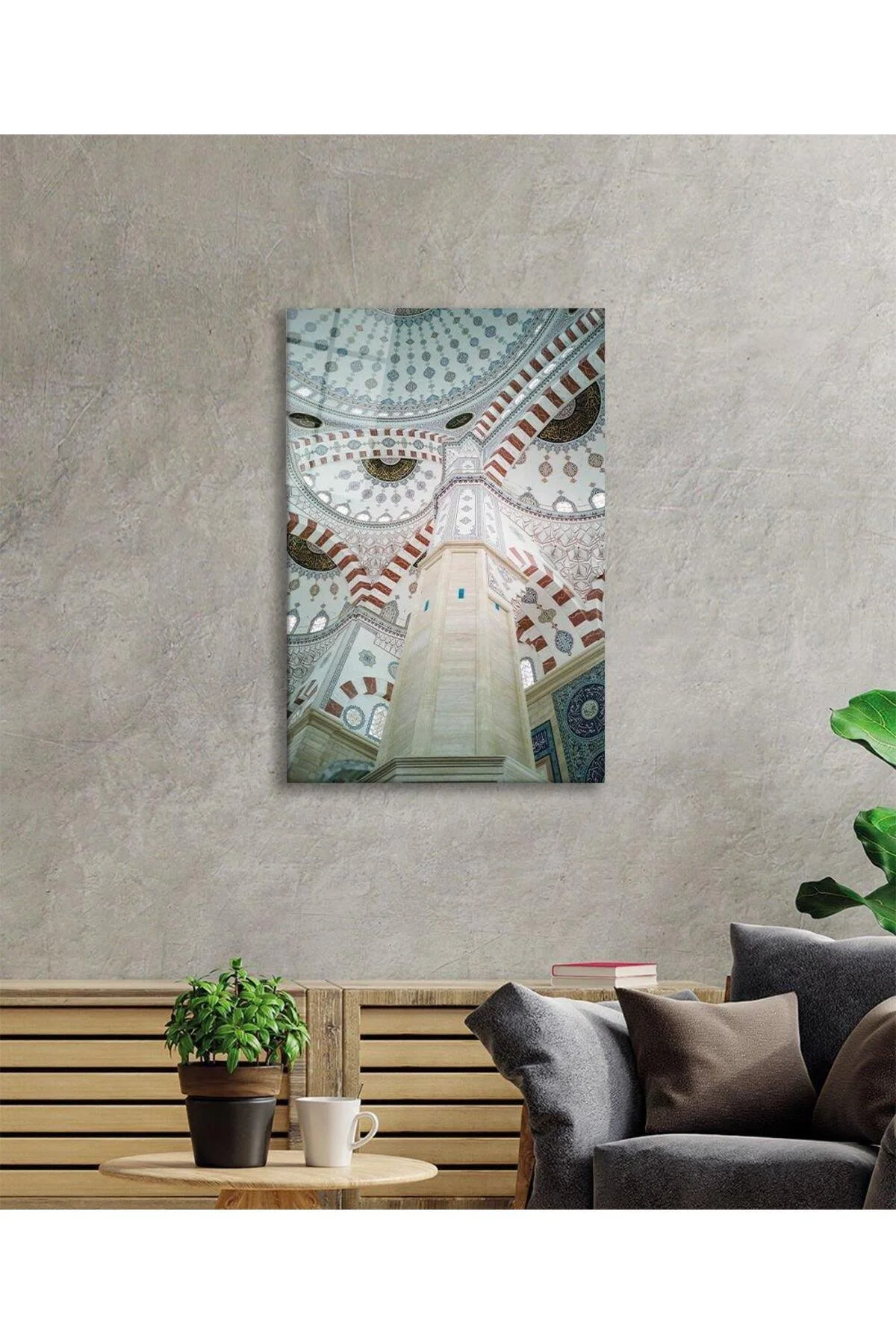 Cami Motif Dini Duvar Dekoru Cam Tablo 4mm Dayanıklı Temperli Cam - BYCAGRİ Görsel 3