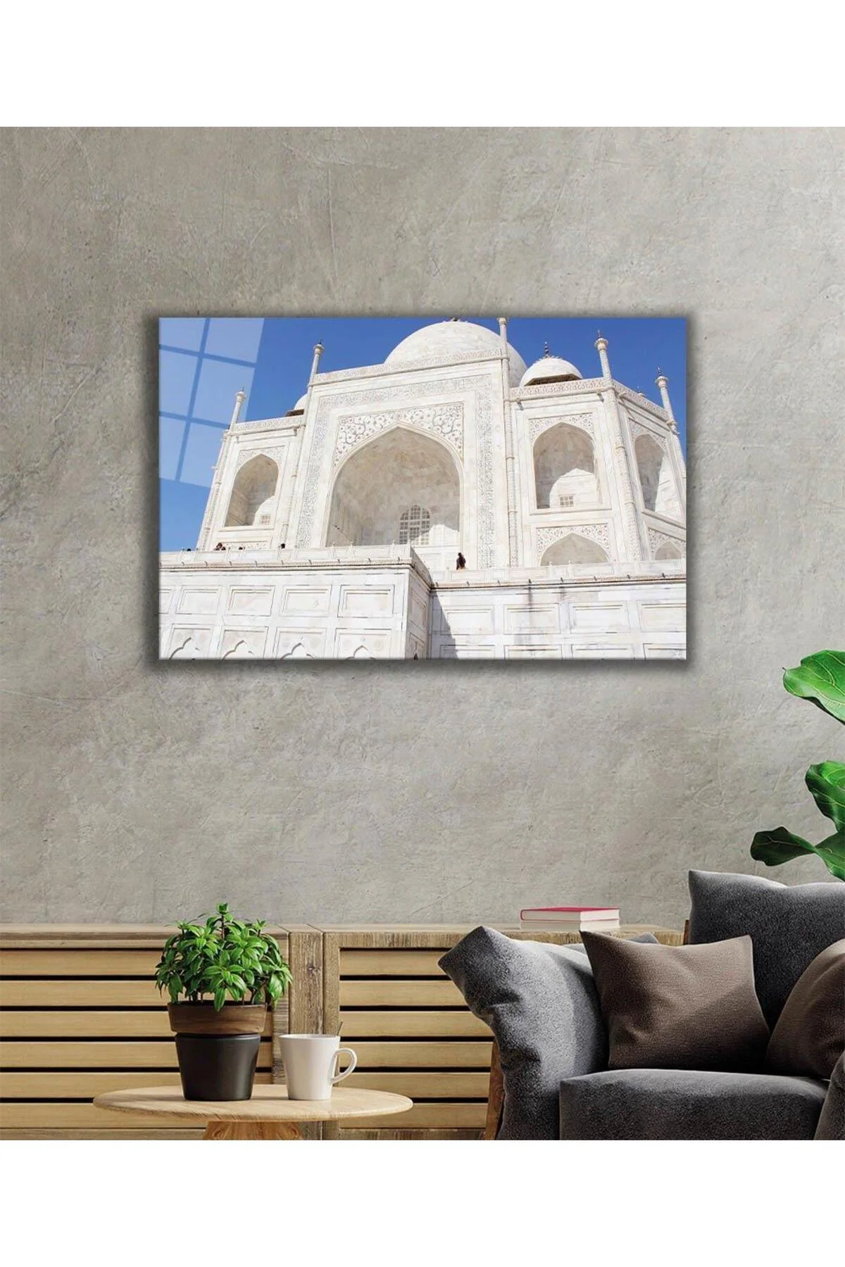 Beyaz Bina Cam Tablo 4mm Dayanıklı Temperli Cam, White Glass Wall Decor - BYCAGRİ Görsel 2