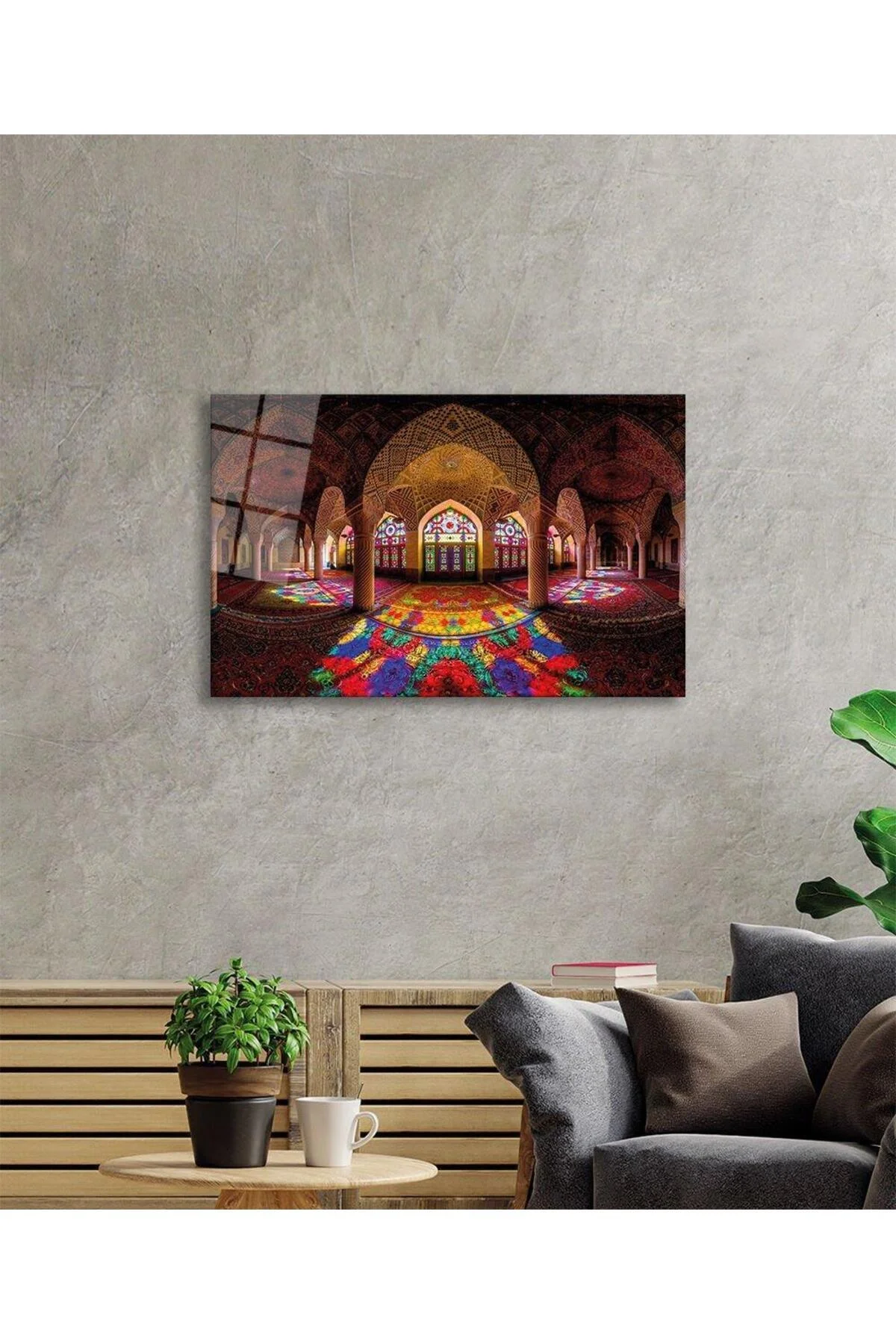 Cami İslami Motif Dini Duvar Dekoru Cam Tablo 4mm Dayanıklı Temperli Cam - BYCAGRİ Görsel 3