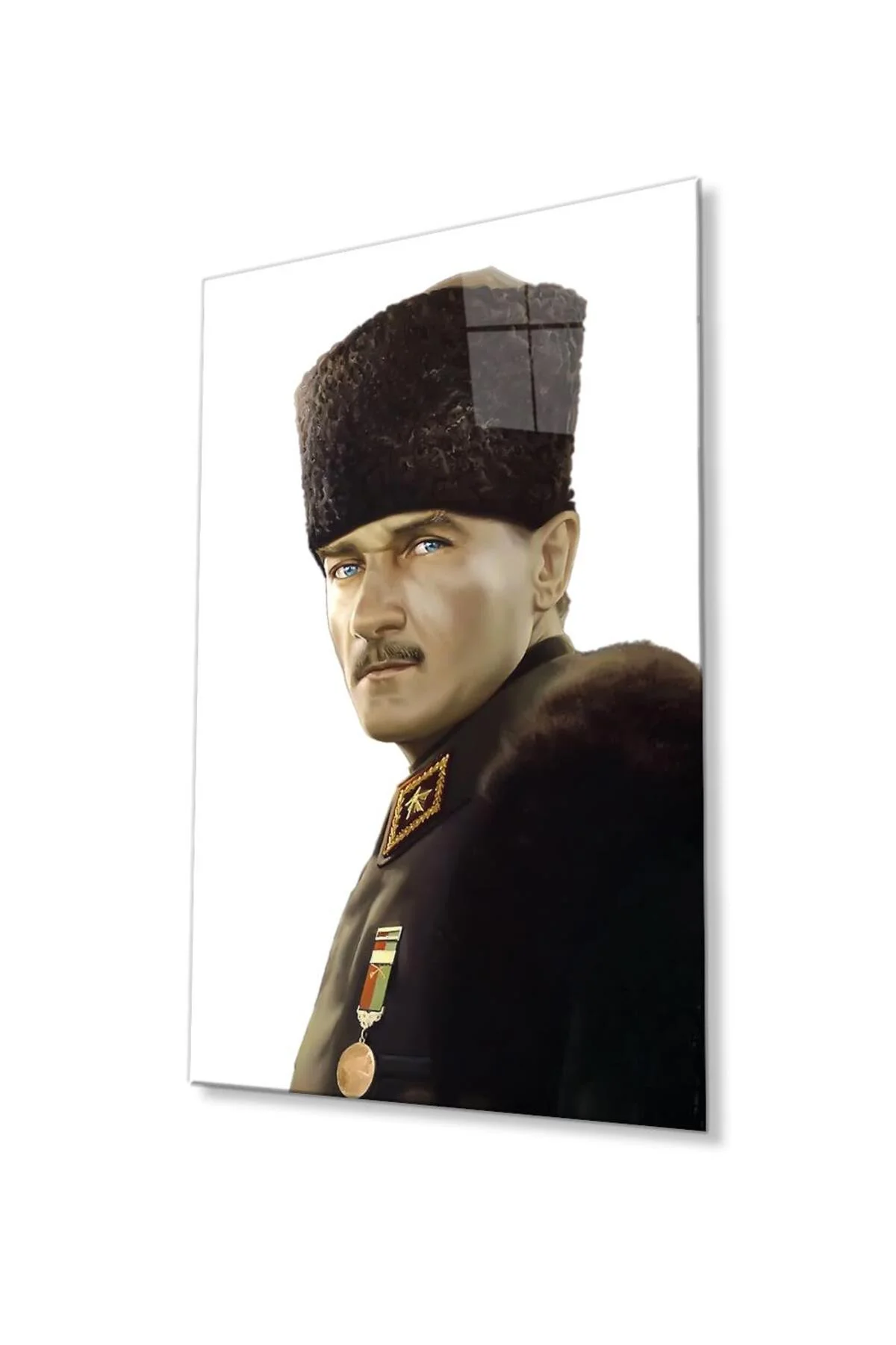 Atatürk Cam Tablo 4mm Dayanıklı Temperli Cam, Atatürk Glass Wall Art - BYCAGRİ Görsel 2