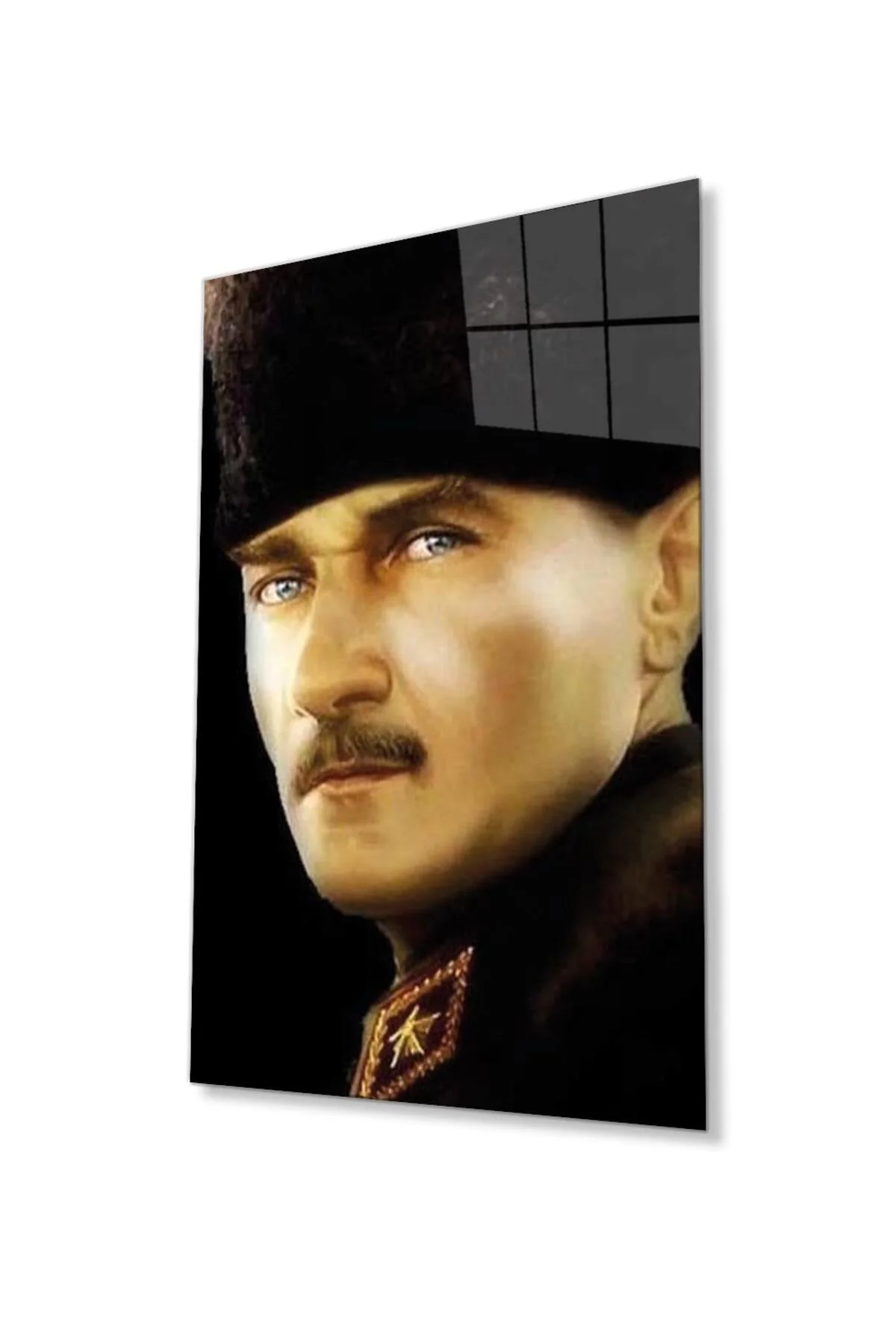 Atatürk Cam Tablo 4mm Dayanıklı Temperli Cam, Atatürk Glass Wall Art