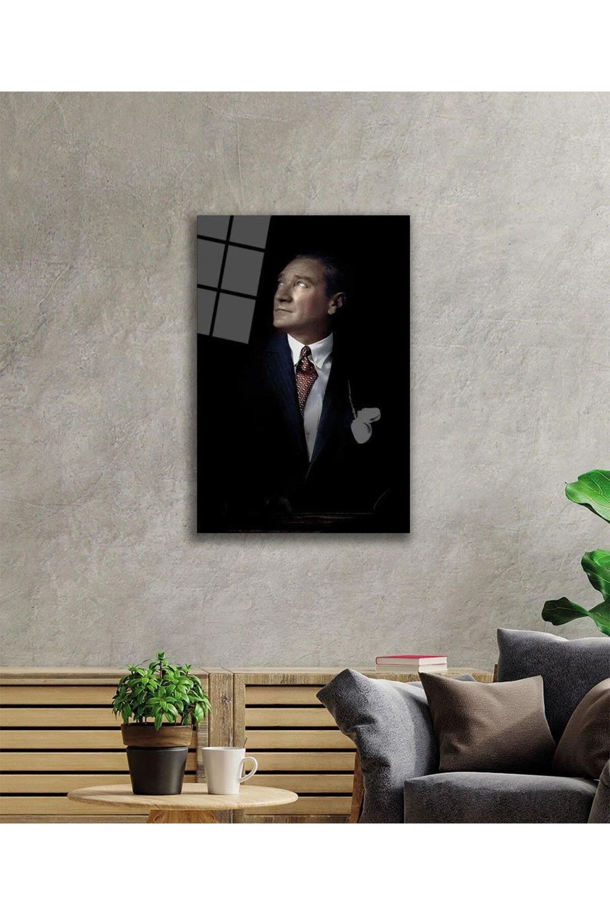 Atatürk Cam Tablo 4mm Dayanıklı Temperli Cam, Atatürk Glass Wall Art - BYCAGRİ Görsel 2