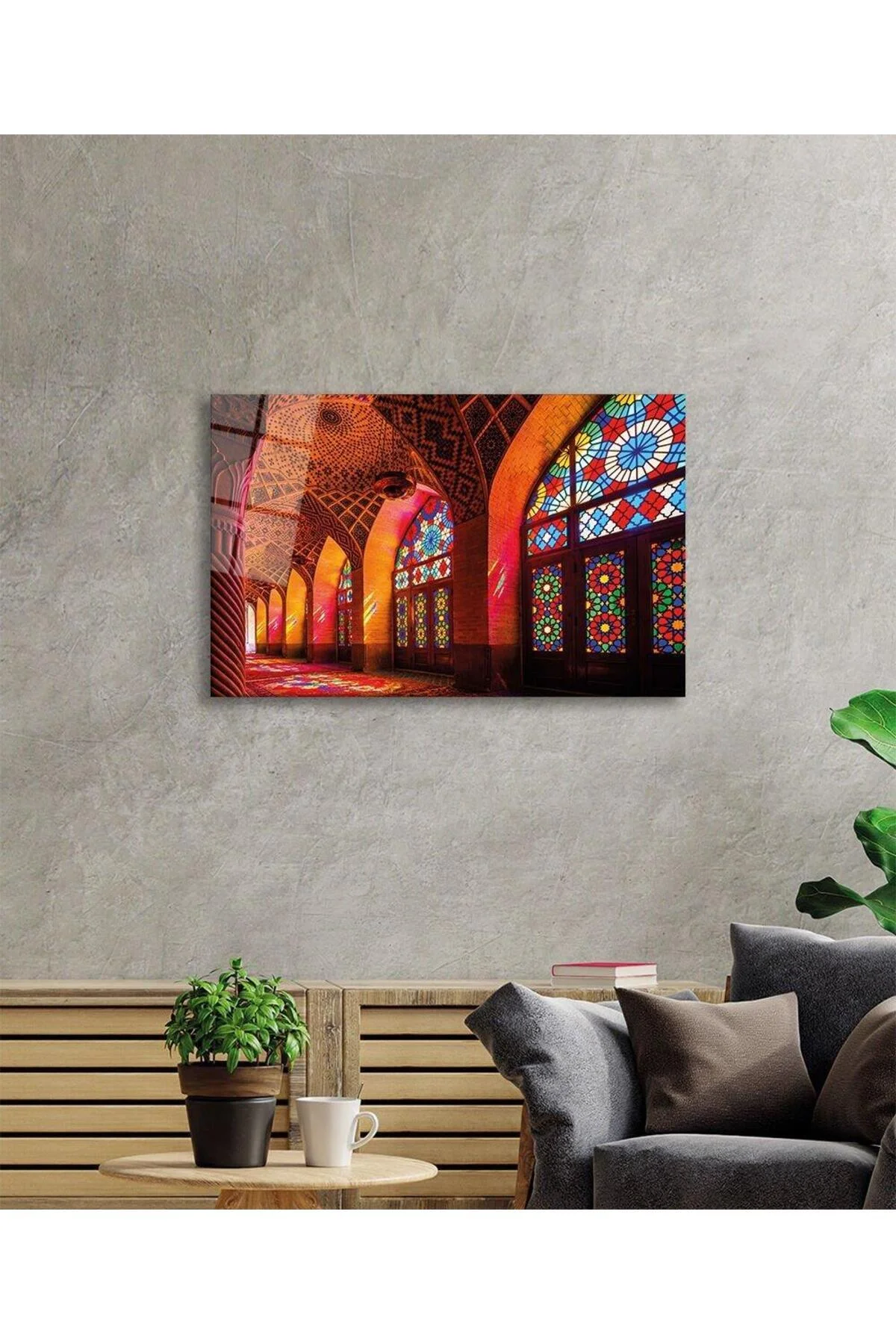 Cami İslami Motif Dini Cam Tablo 4mm Dayanıklı Temperli Cam - BYCAGRİ Görsel 3