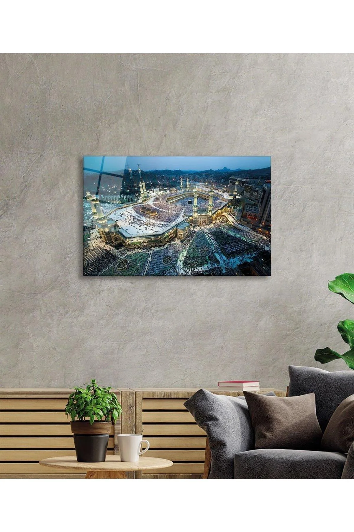 Kabe Manzara Harem'i Şerif Dini Cam Dekor Tablo 4mm Dayanıklı Temperli Cam - BYCAGRİ Görsel 3
