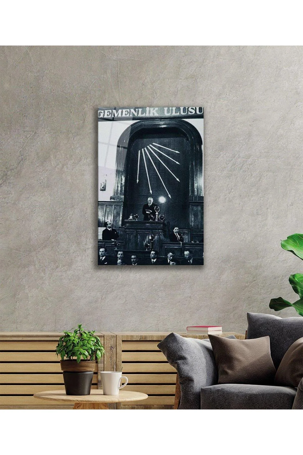 Atatürk Cam Tablo 4mm Dayanıklı Temperli Cam, Atatürk Glass Wall Art - BYCAGRİ Görsel 2