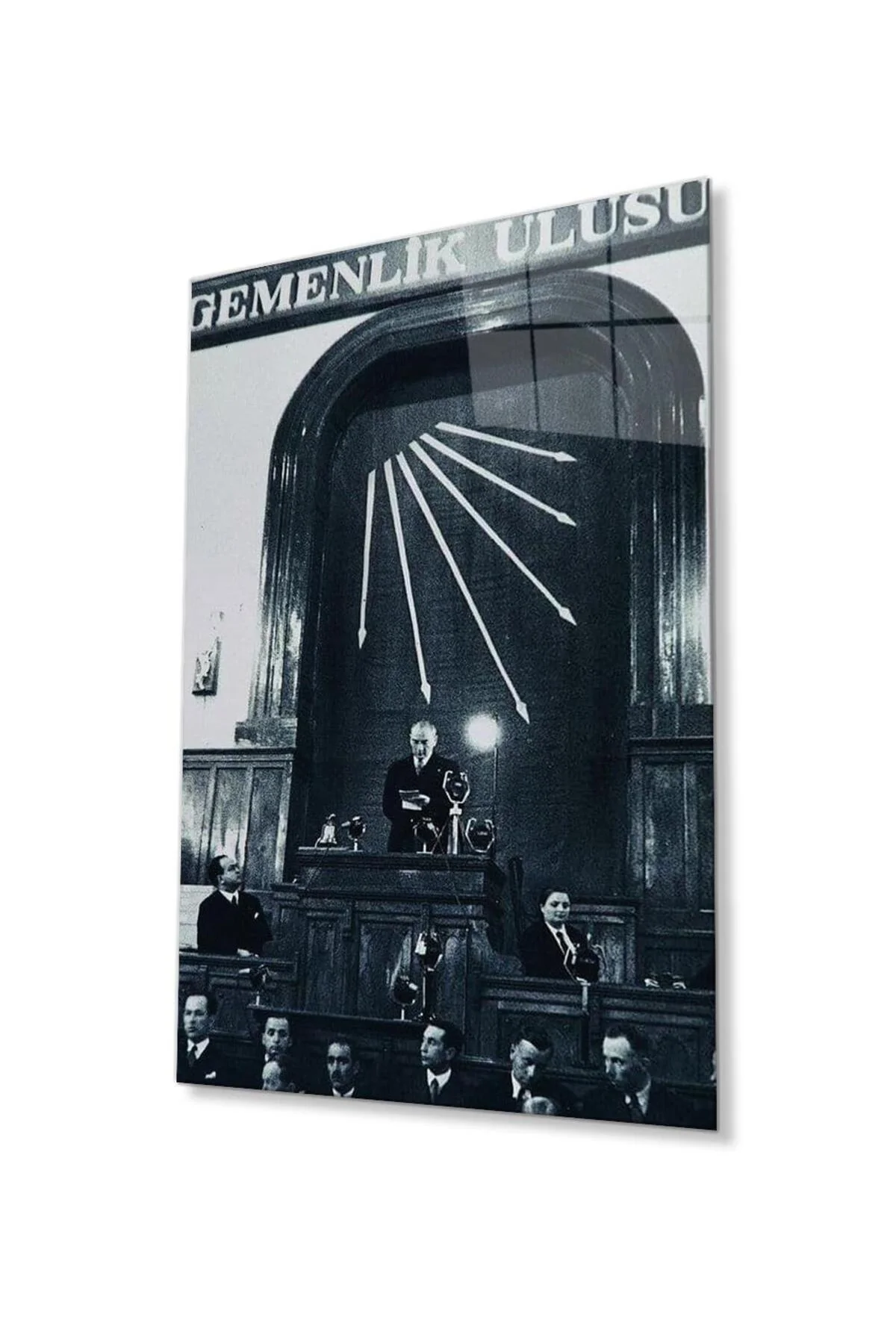 Atatürk Cam Tablo 4mm Dayanıklı Temperli Cam, Atatürk Glass Wall Art