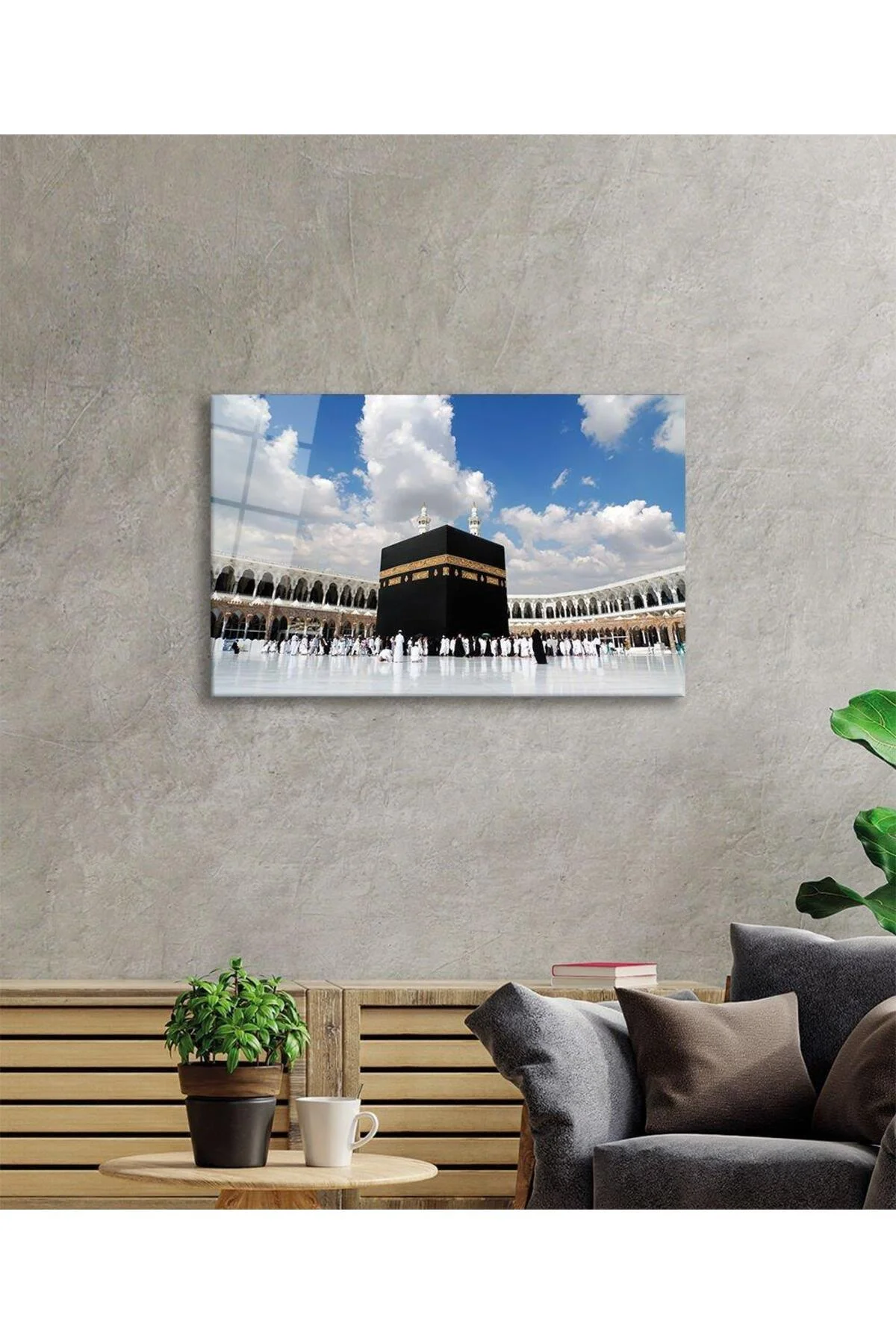Kabe Kutsal Topraklar Dini Duvar Dekoru Cam Tablo 4mm Dayanıklı Temperli Cam - BYCAGRİ Görsel 3