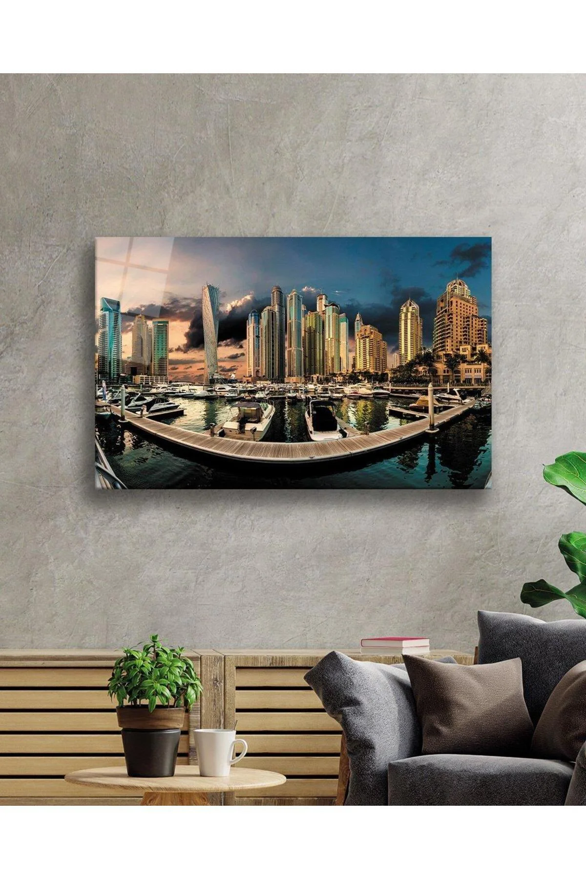 Şehir Manzara Cam Tablo 4mm Dayanıklı Temperli Cam City Landscape Glass Table 4mm Durable Tempered - BYCAGRİ Görsel 2