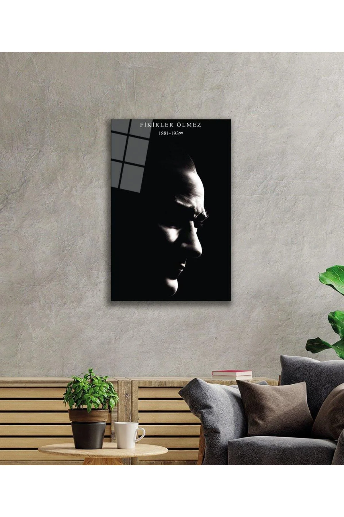 Atatürk Cam Tablo 4mm Dayanıklı Temperli Cam, Atatürk Glass Wall Art - BYCAGRİ Görsel 2