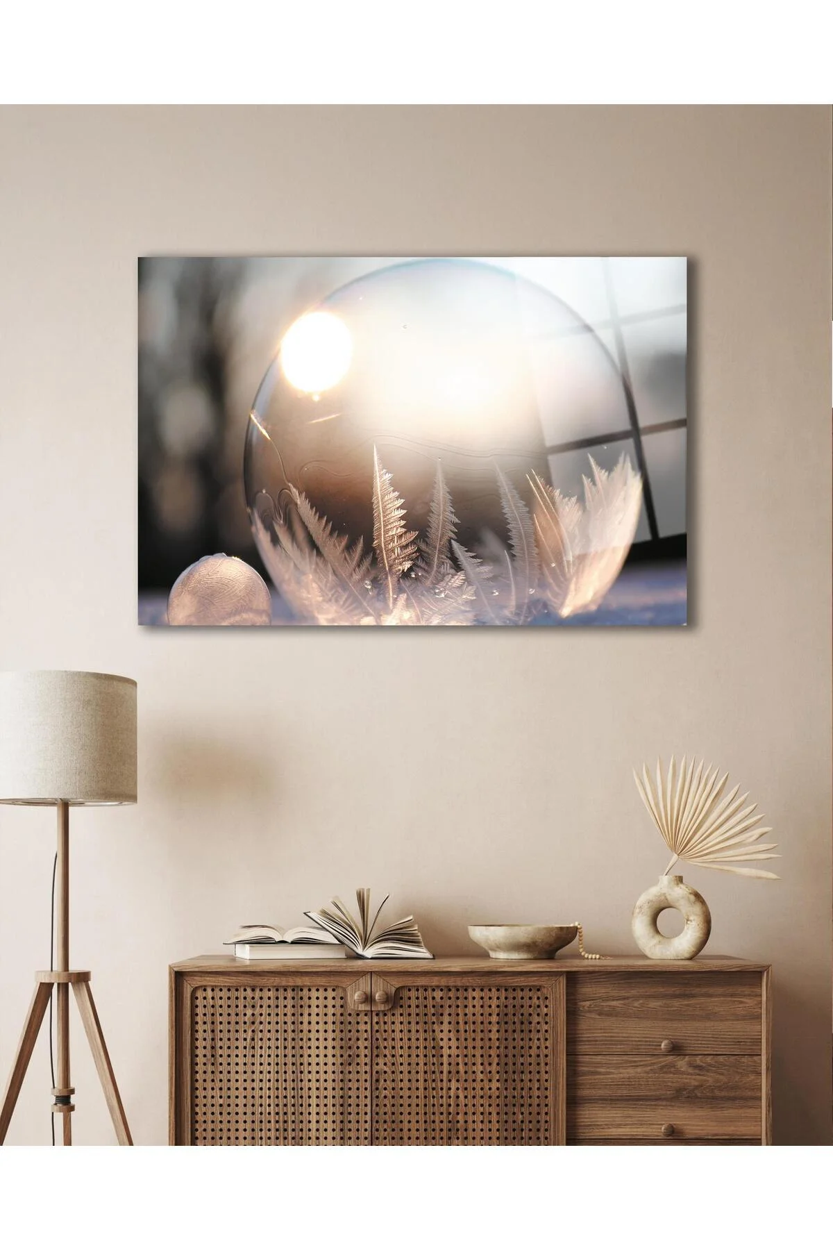 Kar Küresi Cam Tablo 4mm Dayanıklı Temperli Cam Snow globe Glass Wall Art