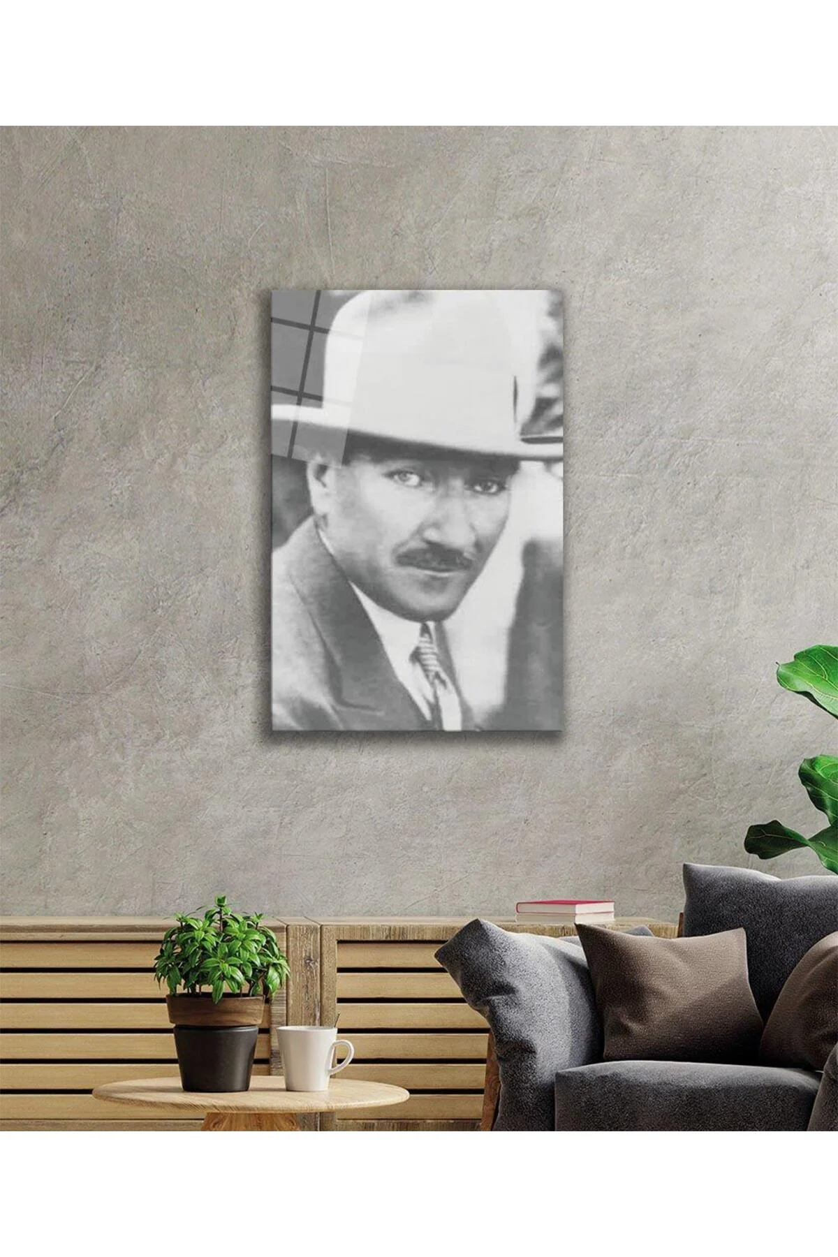 Atatürk Cam Tablo 4mm Dayanıklı Temperli Cam, Atatürk Glass Wall Art - BYCAGRİ Görsel 2