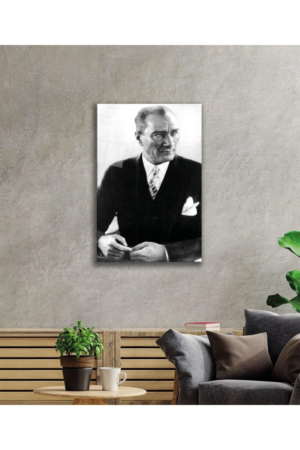 Atatürk Cam Tablo 4mm Dayanıklı Temperli Cam, Atatürk Glass Wall Art - BYCAGRİ Görsel 2