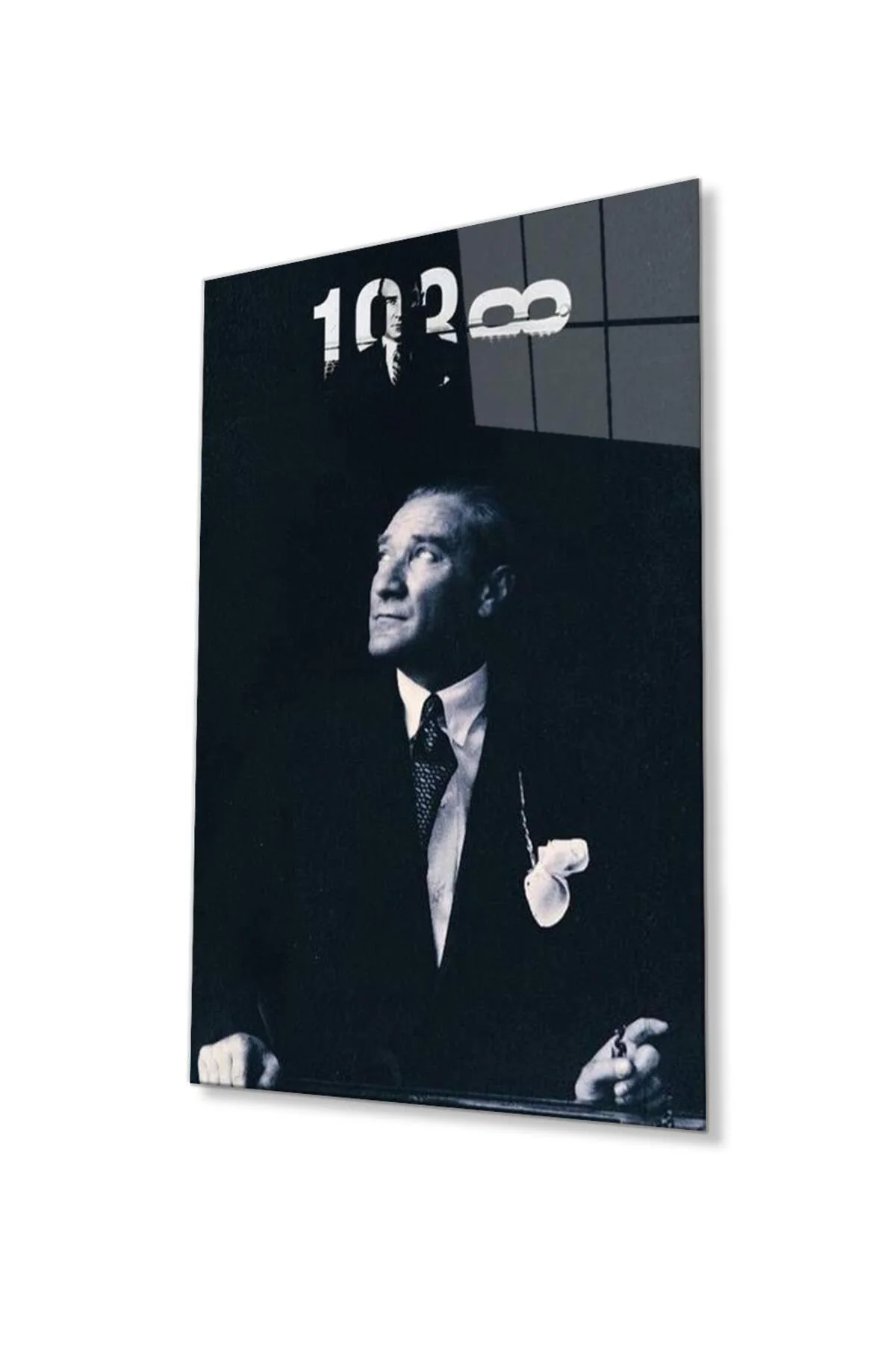 Atatürk Cam Tablo 4mm Dayanıklı Temperli Cam, Atatürk Glass Wall Art