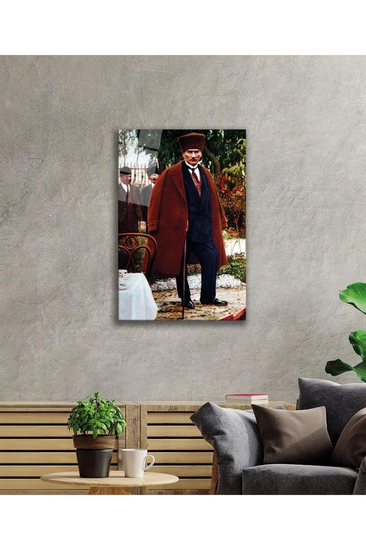 Atatürk Cam Tablo 4mm Dayanıklı Temperli Cam, Atatürk Glass Wall Art - BYCAGRİ Görsel 2
