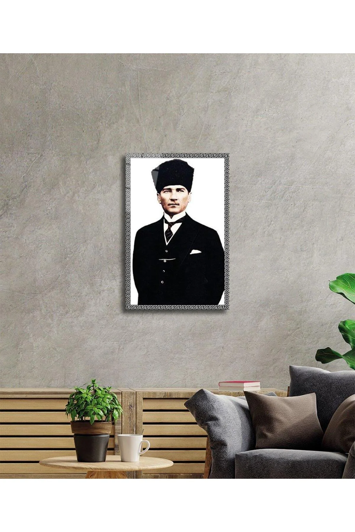 Atatürk Cam Tablo 4mm Dayanıklı Temperli Cam, Atatürk Glass Wall Art - BYCAGRİ Görsel 2