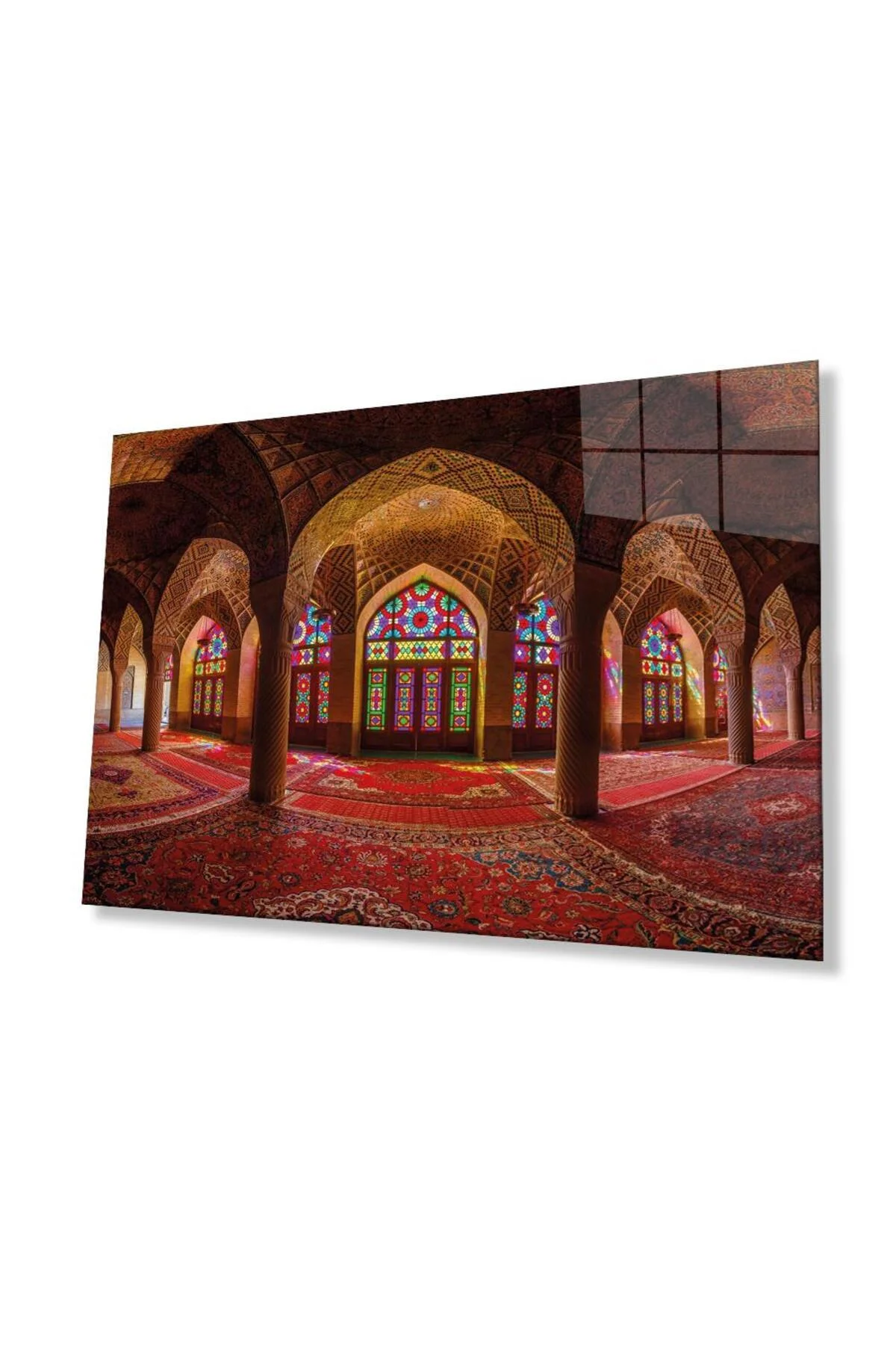 Cami İslami Motif Dini Cam Tablo 4mm Dayanıklı Temperli Cam