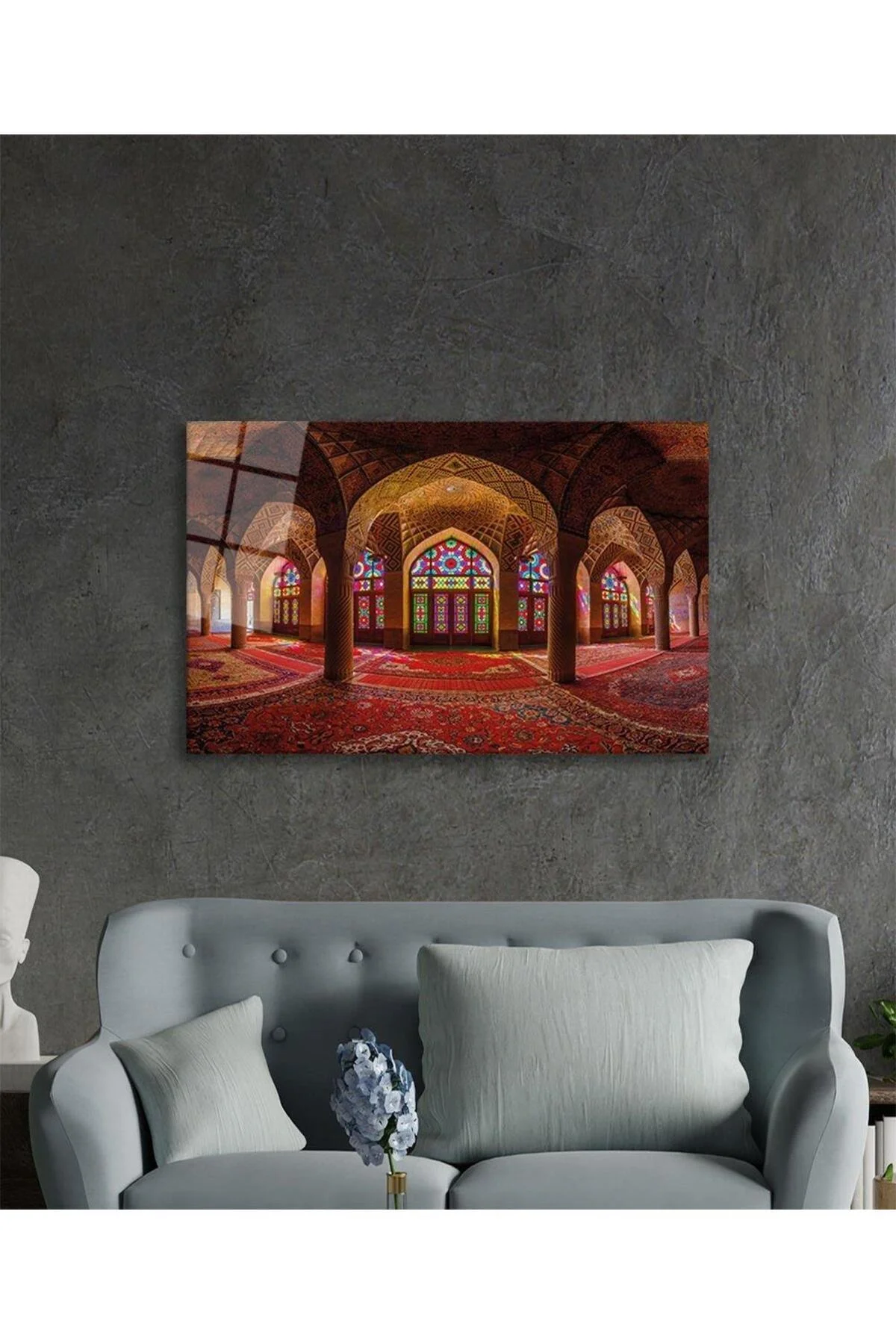 Cami İslami Motif Dini Cam Tablo 4mm Dayanıklı Temperli Cam - BYCAGRİ Görsel 2