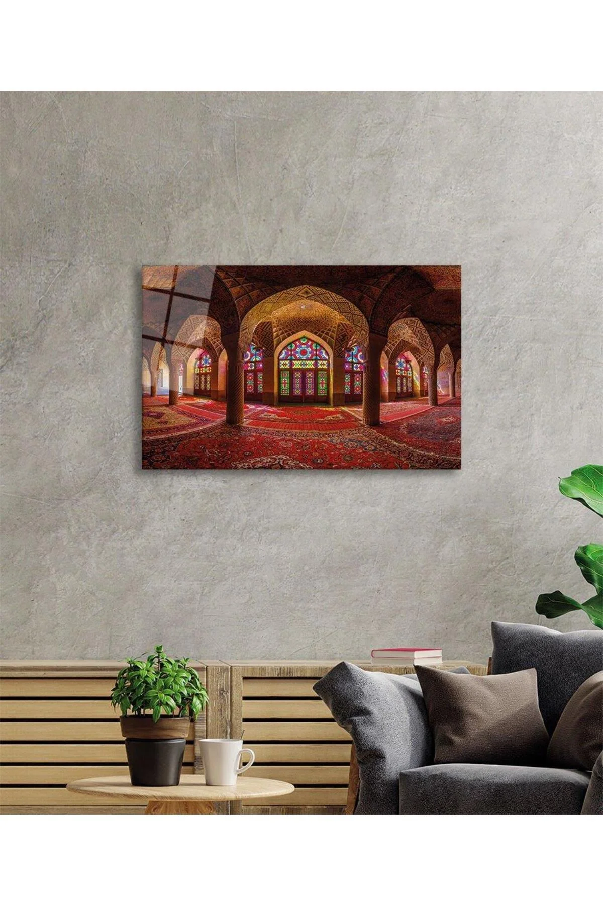 Cami İslami Motif Dini Cam Tablo 4mm Dayanıklı Temperli Cam - BYCAGRİ Görsel 3