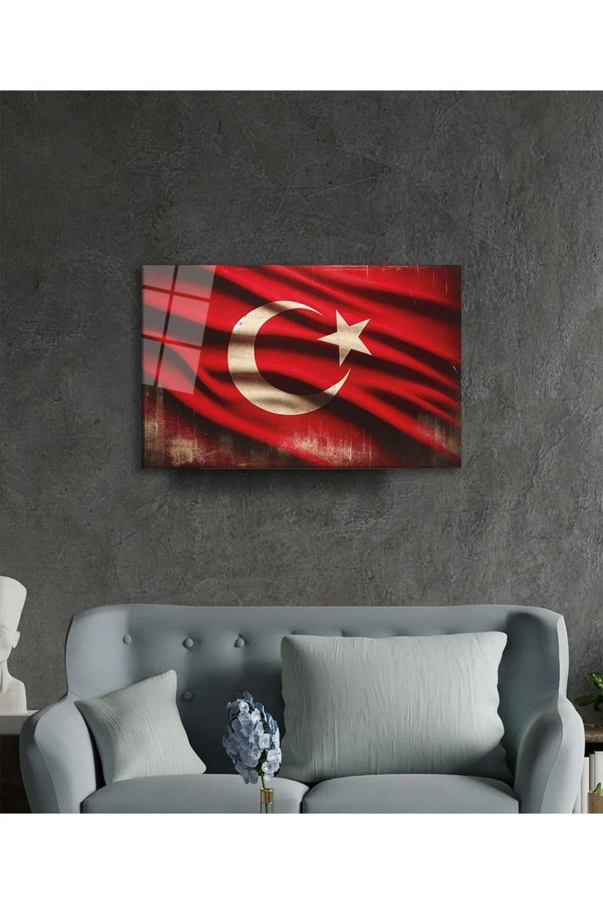 Milli Görkem Cam Tablo Hediyelik Büyük Tablo Ev Ofis Dekoru - BYCAGRİ Görsel 4