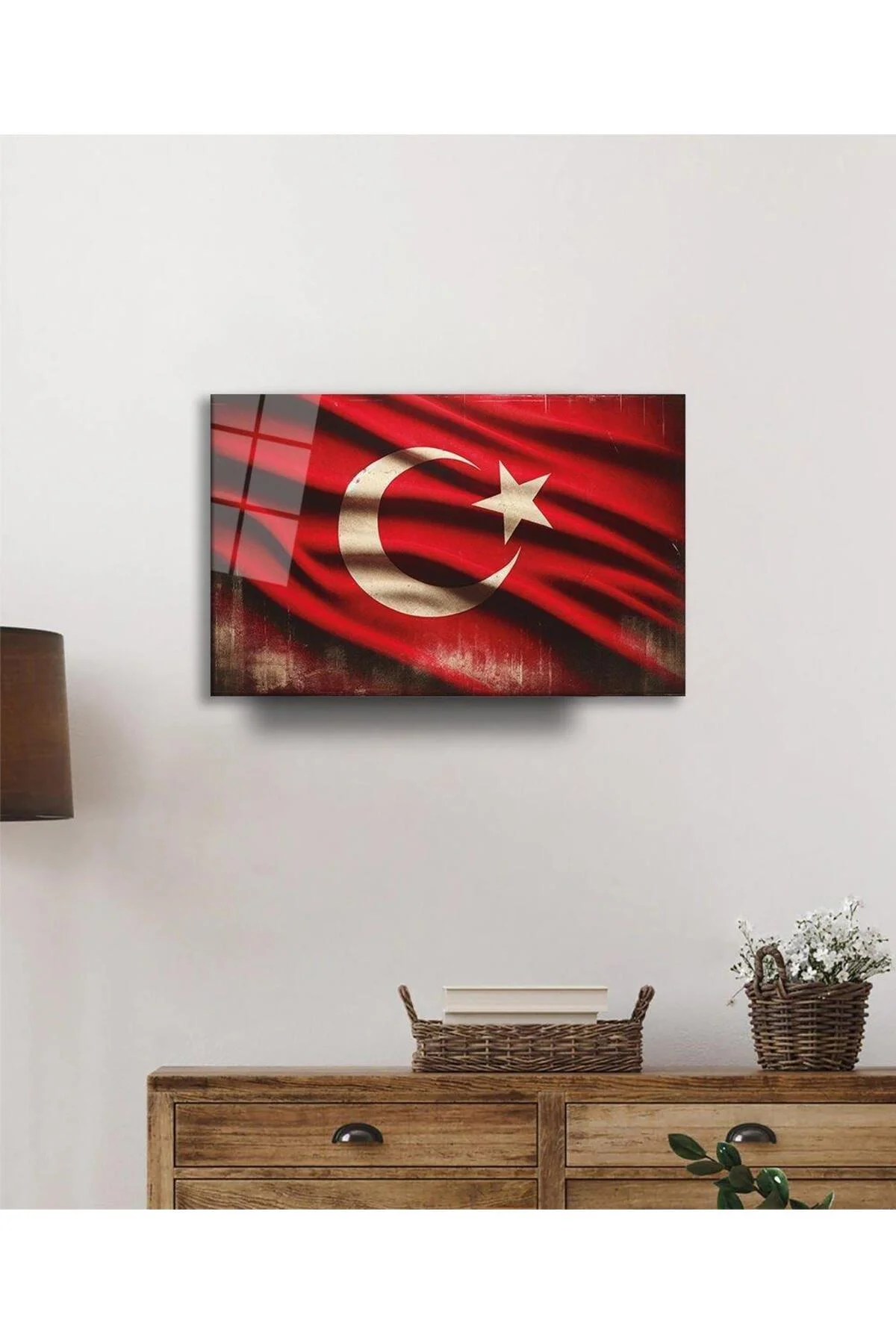 Milli Görkem Cam Tablo Hediyelik Büyük Tablo Ev Ofis Dekoru - BYCAGRİ Görsel 2