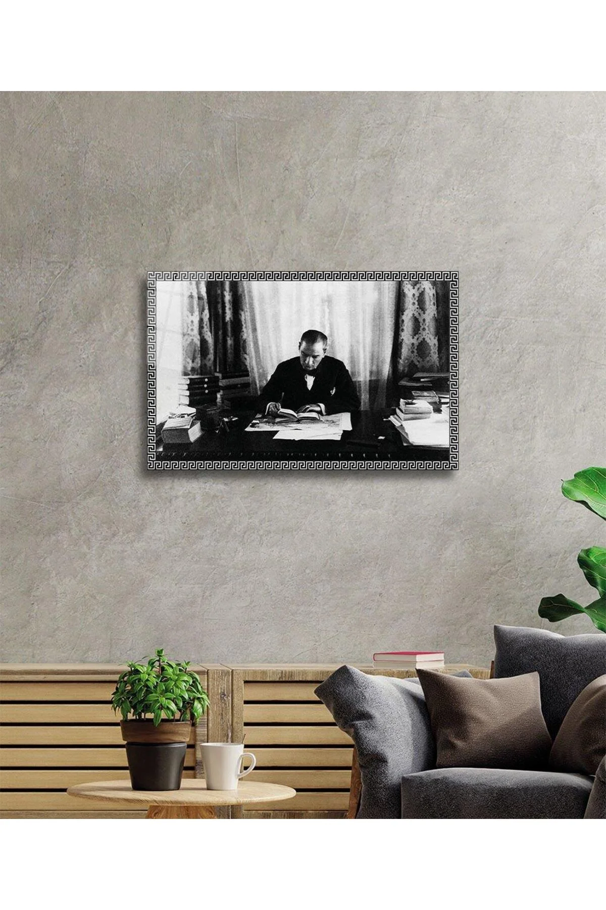 Atatürk Cam Tablo 4mm Dayanıklı Temperli Cam, Atatürk Glass Wall Art - BYCAGRİ Görsel 2