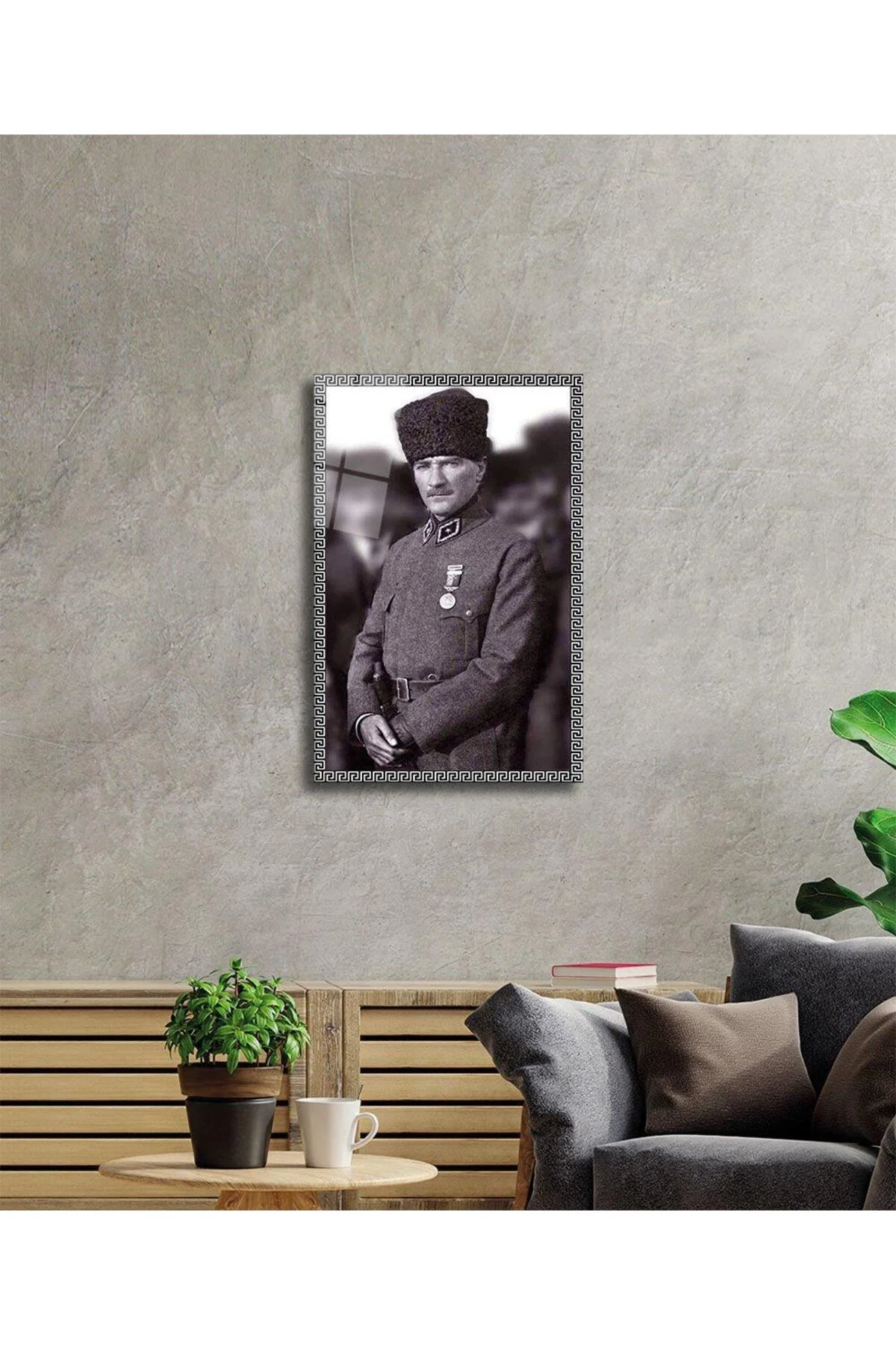 Atatürk Cam Tablo 4mm Dayanıklı Temperli Cam, Atatürk Glass Wall Art - BYCAGRİ Görsel 2