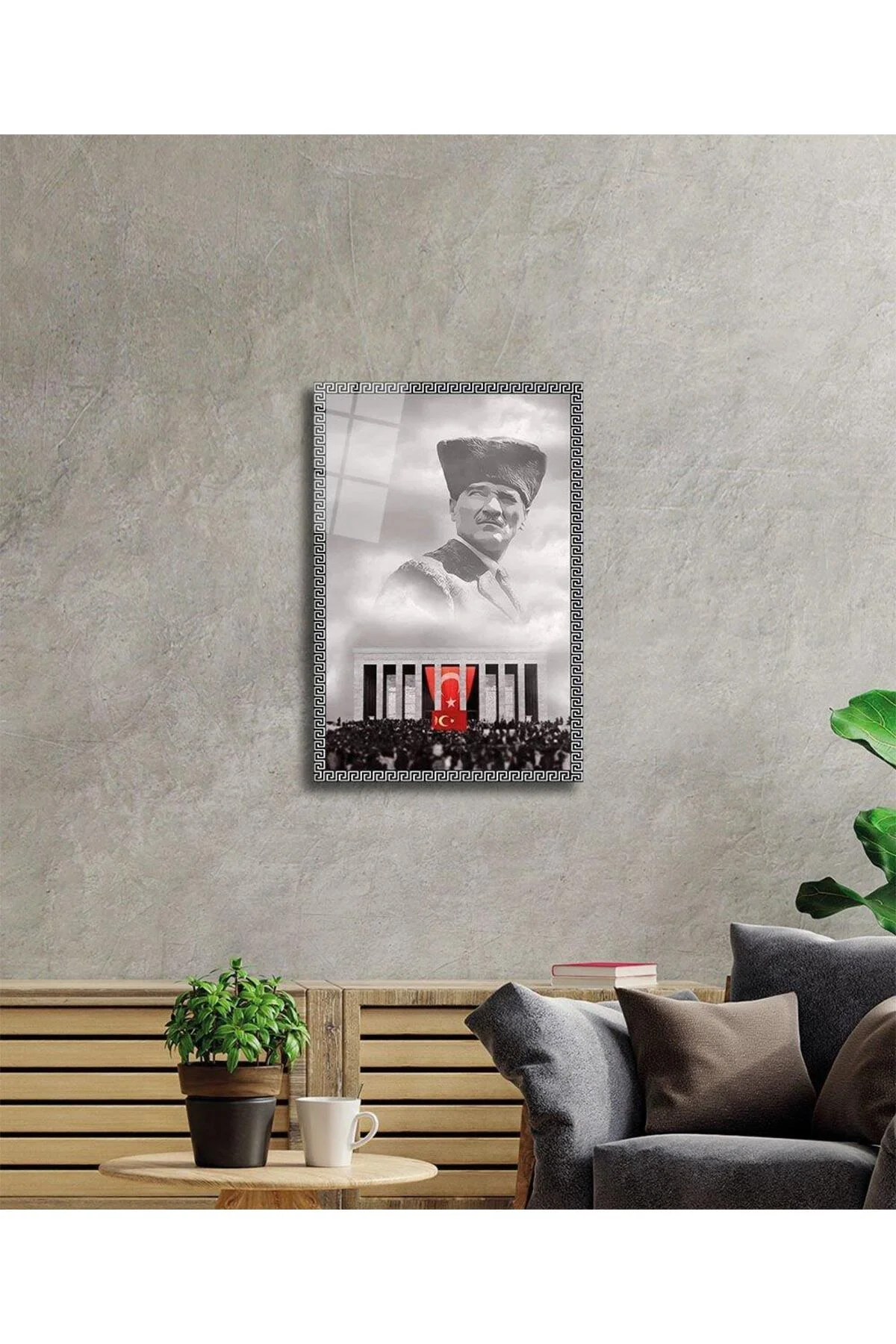 Atatürk Cam Tablo 4mm Dayanıklı Temperli Cam, Atatürk Glass Wall Art - BYCAGRİ Görsel 2