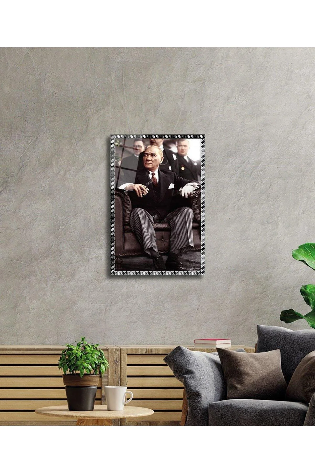 Atatürk Cam Tablo 4mm Dayanıklı Temperli Cam, Atatürk Glass Wall Art - BYCAGRİ Görsel 2