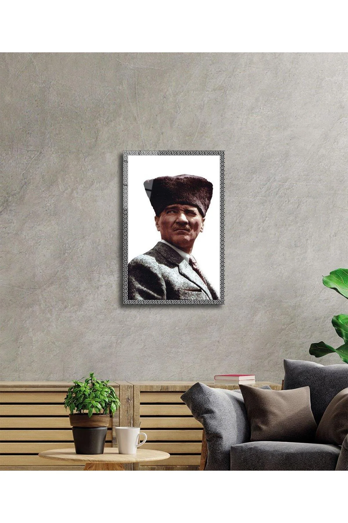 Atatürk Cam Tablo 4mm Dayanıklı Temperli Cam, Atatürk Glass Wall Art - BYCAGRİ Görsel 2