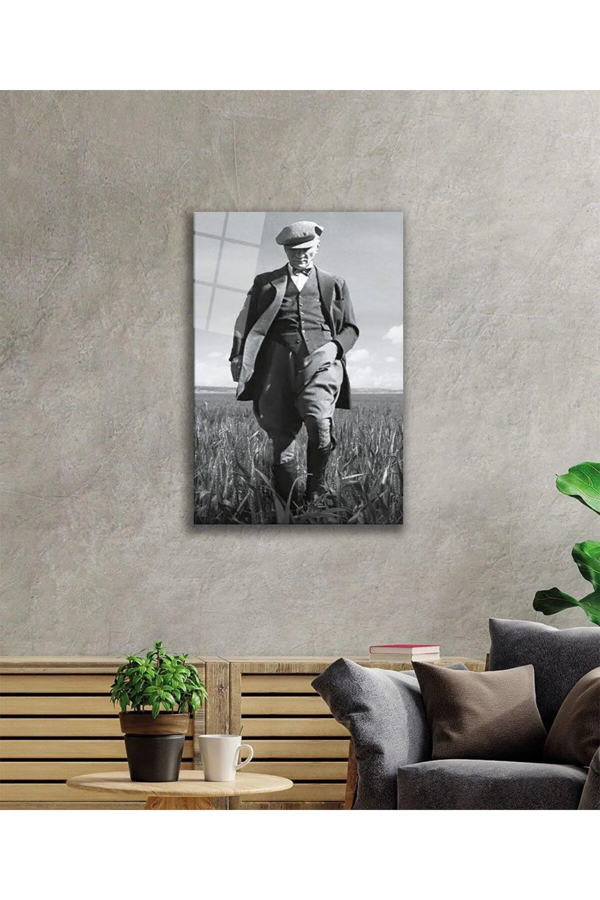 Atatürk Cam Tablo 4mm Dayanıklı Temperli Cam, Atatürk Glass Wall Art - BYCAGRİ Görsel 2