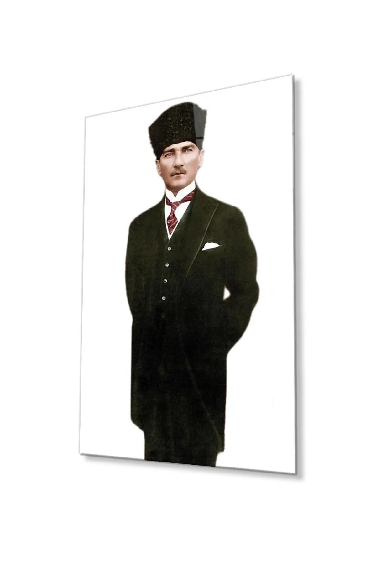 Atatürk Cam Tablo 4mm Dayanıklı Temperli Cam, Atatürk Glass Wall Art