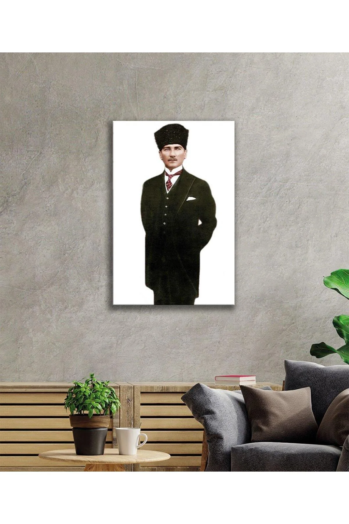 Atatürk Cam Tablo 4mm Dayanıklı Temperli Cam, Atatürk Glass Wall Art - BYCAGRİ Görsel 2